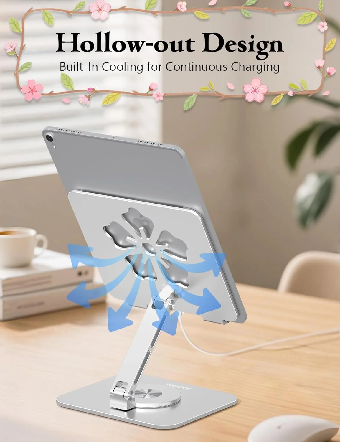پایه تبلت چرخان 360 درجه آلومینیومی تاشو - پایه رومیزی قابل تنظیم | مناسب برای آیپد پرو 12.9/11، سامسونگ گلکسی تب - قابل حمل برای خانه، دفتر و مسافرت، نقره ای پایه تبلت چرخان 360 درجه آلومینیومی تاشو - پایه رومیزی قابل تنظیم | مناسب برای آیپد پرو 12.9/11، سامسونگ گلکسی تب - قابل حمل برای خانه، دفتر و مسافرت، نقره ای