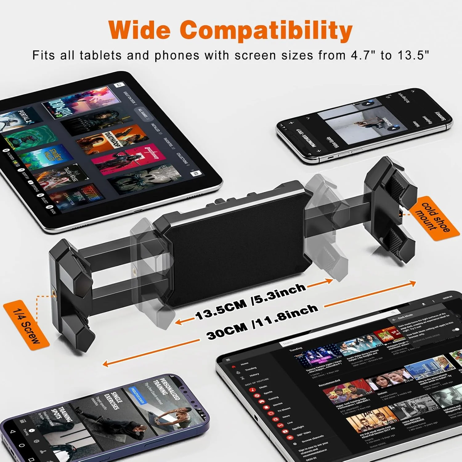 پایه دیواری تبلت، استند آلومینیومی قابل تنظیم و چرخش 360 درجه برای آیپد پرو، ایر، مینی، گلکسی تب و تمام تبلت های 4.7 تا 13.5 اینچی - ایده آل برای خانه، دفتر، آشپزخانه و موارد دیگر پایه دیواری تبلت، استند آلومینیومی قابل تنظیم و چرخش 360 درجه برای آیپد پرو، ایر، مینی، گلکسی تب و تمام تبلت های 4.7 تا 13.5 اینچی - ایده آل برای خانه، دفتر، آشپزخانه و موارد دیگر