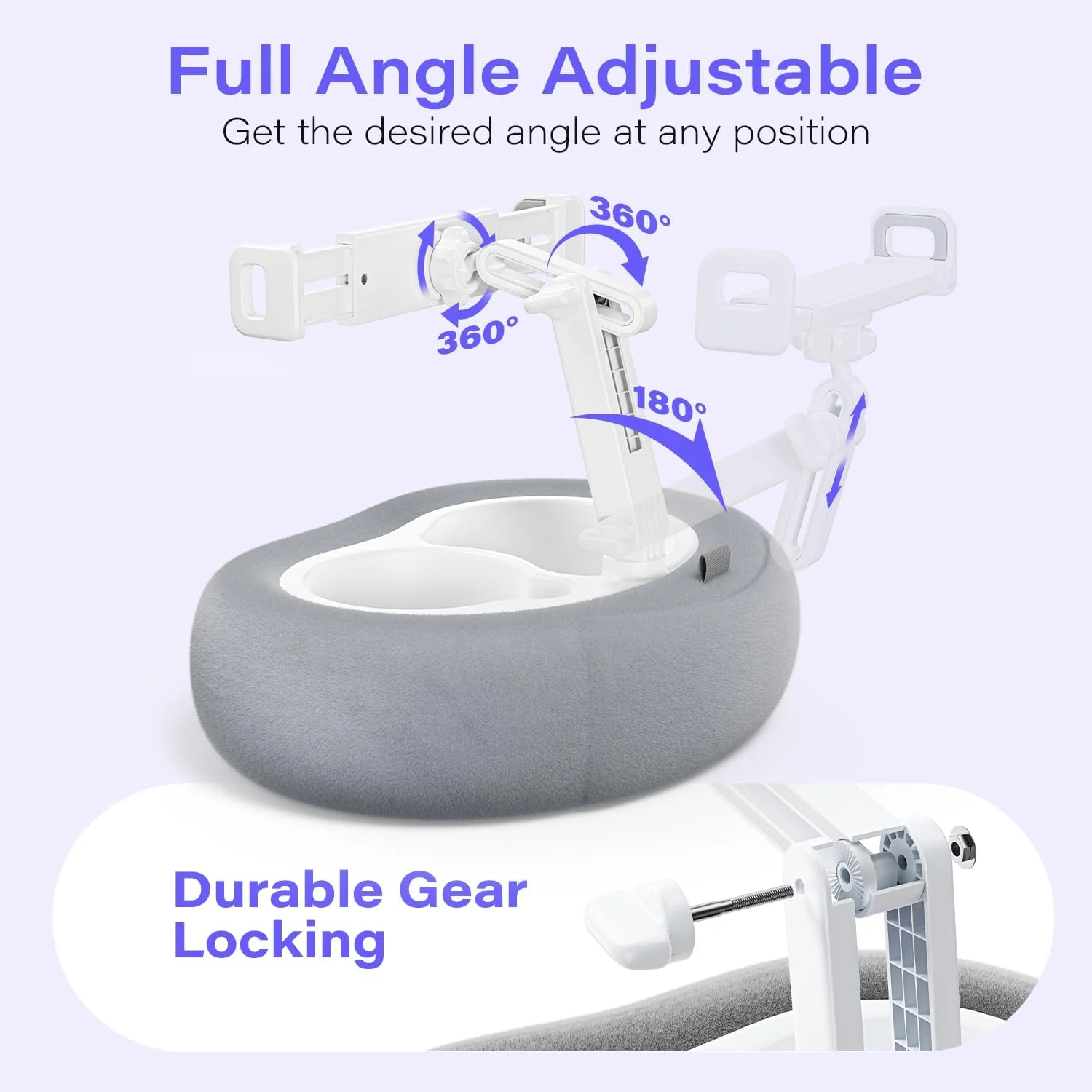 پایه نگهدارنده تبلت و کتاب با سینی جداشدنی مناسب برای آیپد و تبلت، مناسب برای تلفن/کتابخوان 4 تا 13 اینچی با قاب، لوازم جانبی مطالعه، پارچه نرم و لطیف، خاکستری پایه نگهدارنده تبلت و کتاب با سینی جداشدنی مناسب برای آیپد و تبلت، مناسب برای تلفن/کتابخوان 4 تا 13 اینچی با قاب، لوازم جانبی مطالعه، پارچه نرم و لطیف، خاکستری