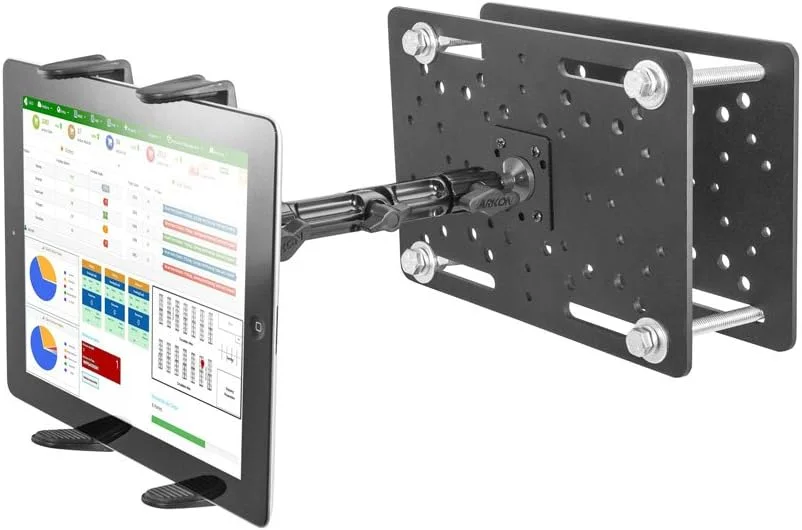 پایه تبلت Slim-Grip ARKON Mounts برای لیفتراک، محافظ بالاسری لیفتراک، بازوی چند زاویه قابل تنظیم، صفحات نصب بادوام برای آیپد، سامسونگ، گوگل، نوکیا و غیره