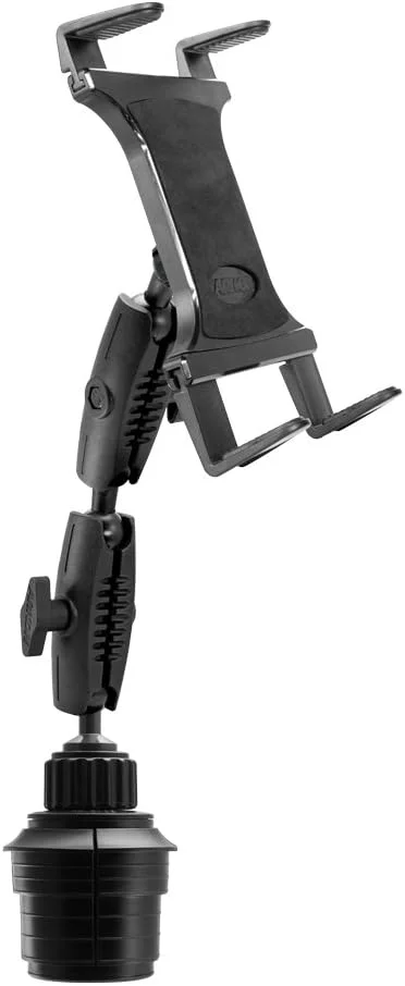 پایه تبلت Slim-Grip آرکون با پایه نگهدارنده فنجانی دوبل و مقاوم خودرو | نگهدارنده تبلت با اندازه جهانی | نگهدارنده فنجانی قابل افزایش طول | سازگار با آیپد، سامسونگ، گوگل، کیندل و غیره