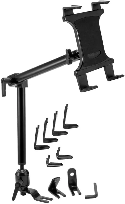 پایه تبلت ریلی صندلی خودرو ARKON | مقاوم برای خودرو/کامیون | زاویه و ارتفاع قابل تنظیم | نصب و جداسازی آسان | بازوی 22 اینچی برای دسترسی و راحتی بیشتر