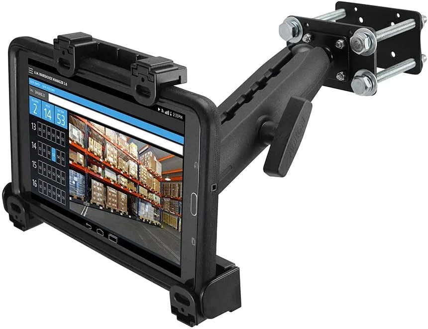 پایه تبلت قفل‌دار لیفتراک ARKON Mounts با بازوی 8.5 اینچی، انعطاف‌پذیری قابل تنظیم، نصب آسان، طراحی شده برای وسایل نقلیه انبار، مناسب برای آیپد و تبلت‌های سامسونگ