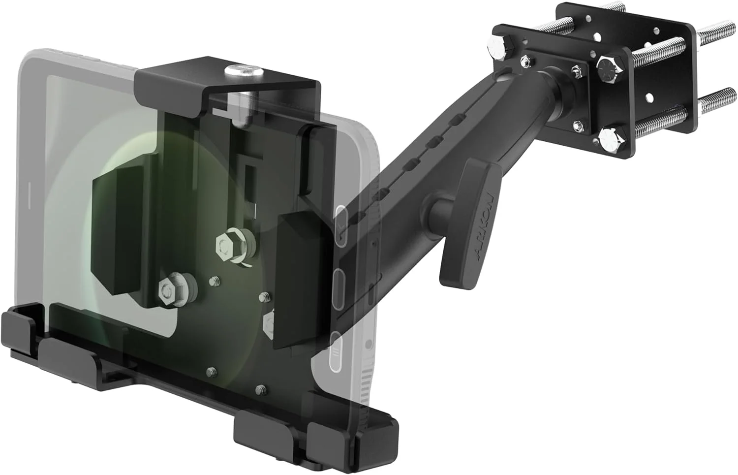 ARKON Mounts LockVise Metal Locking Forklift Tablet Mount | Durable Mounting Plate | Adjustable 8.5" Metal Shaft | Tablet Holder Fits iPad, Samsung, Google, Tab and more