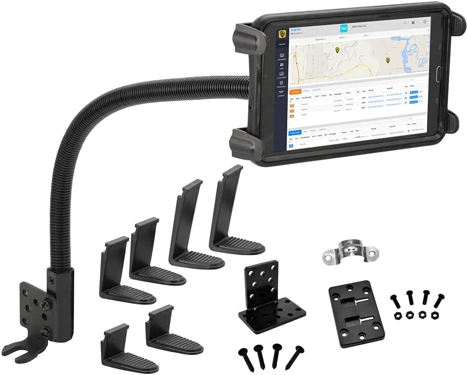 پایه تبلت خودرو و کامیون ARKON، قابل نصب روی ریل صندلی یا کف | پایه ریل صندلی و کف سنگین | بازوی انعطاف پذیر قوی | سازگار با آیپد، گلکسی، تب، گوگل و غیره | TAB188L22AL