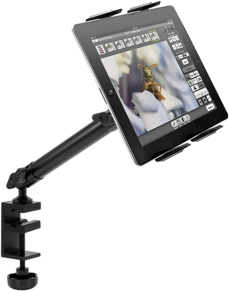 پایه گیره ای تبلت سنگین ARKON برای میز یا تردمیل | نگهدارنده تبلت جهانی | گیره C قوی | سازگار با آیپد، سامسونگ، گوگل، هواوی، نوکیا و غیره | TAB804