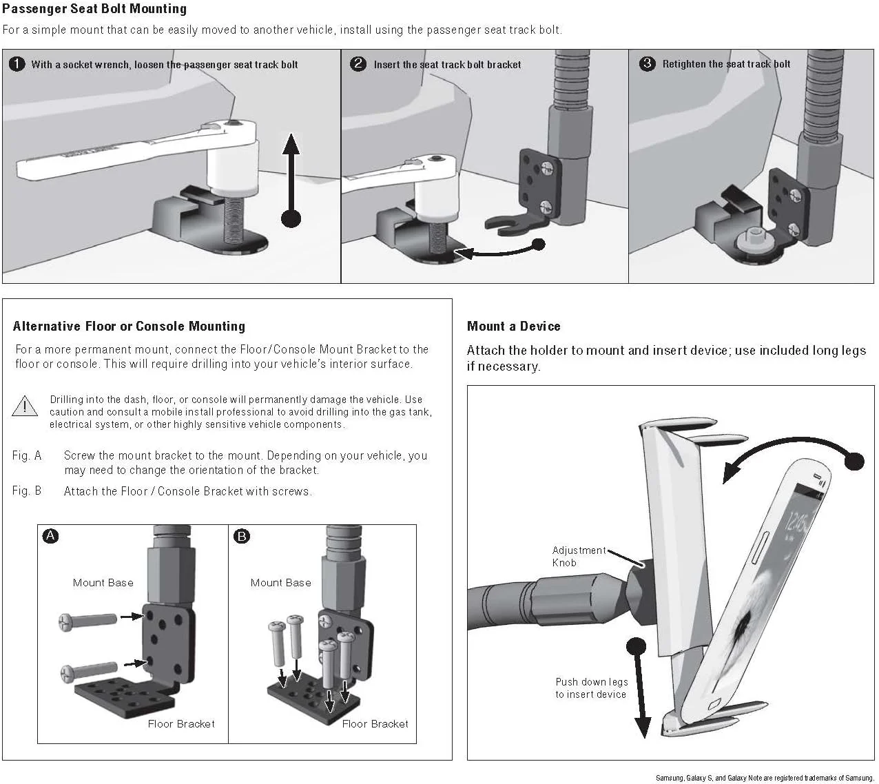 پایه نگهدارنده گوشی و تبلت آرکان مدل SGN288 مناسب برای ریل صندلی یا کف خودرو، کامیون با گردن غازی انعطاف پذیر