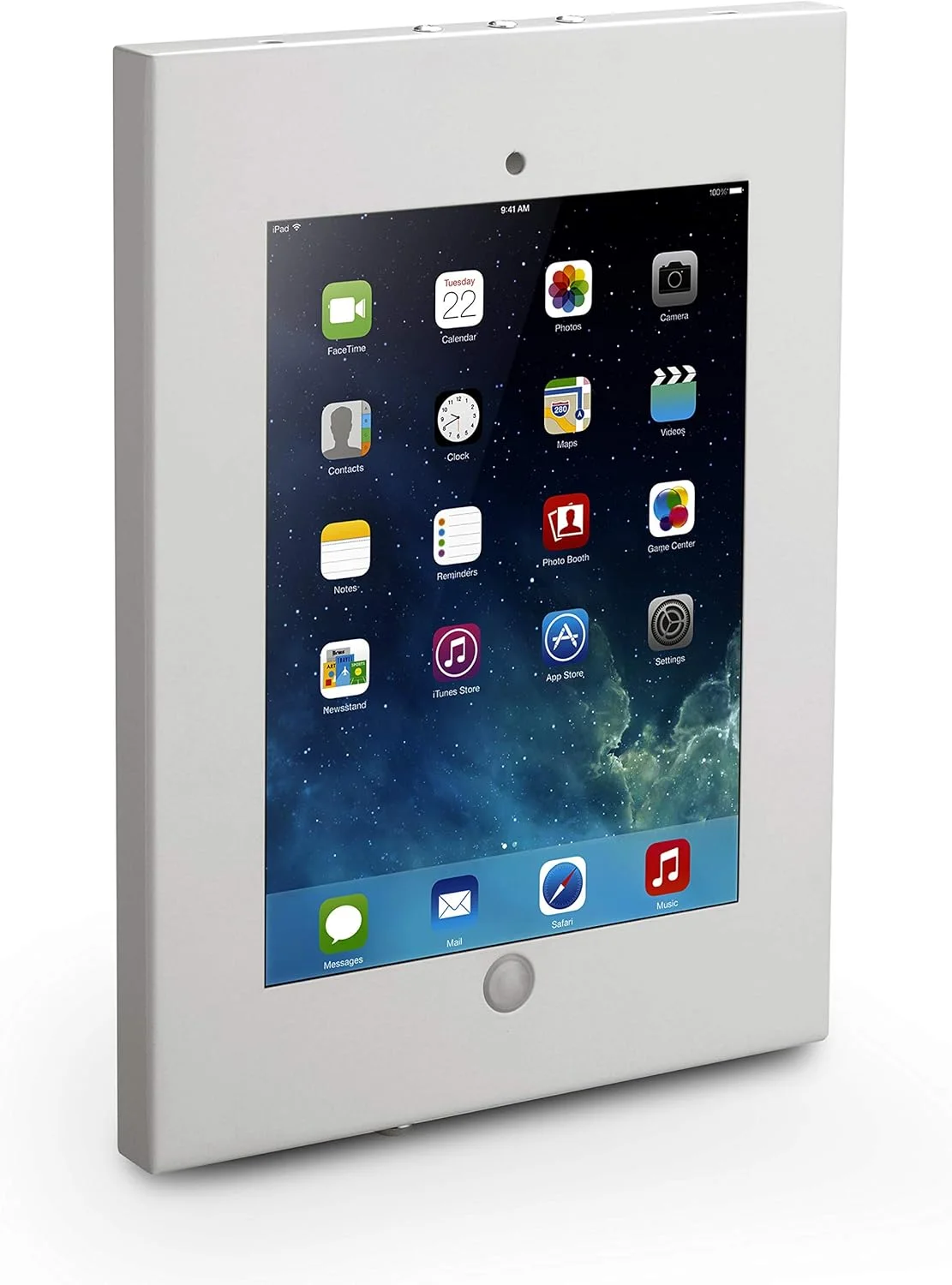 محفظه امنیتی ضد سرقت تبلت پایل - پایه دیواری فلزی سنگین وظیفه 11 اینچی Vesa کیوسک تبلت با قفل و کلید، نصب افقی و عمودی، برای تبلت های iPad 2، 3، 4، Air، Air 2 - PSPADLKW08W