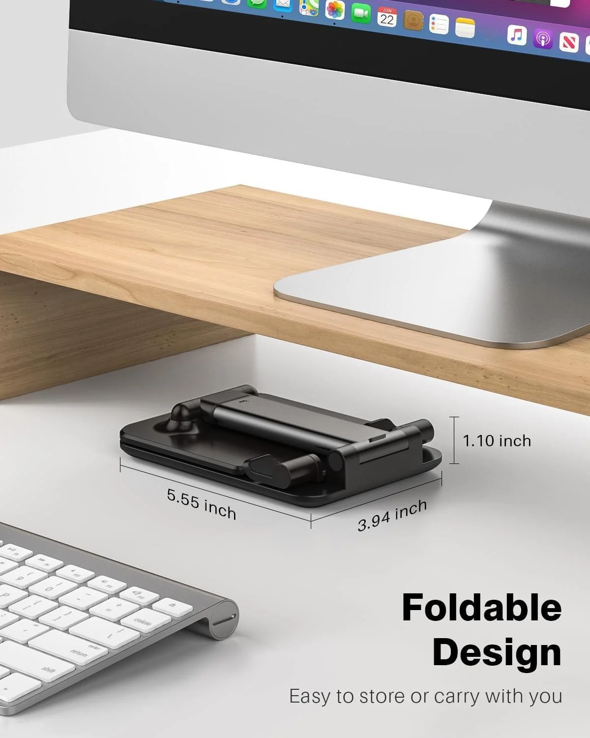 پایه تبلت آنوزر تاشو و قابل تنظیم، پایه مانیتور با عرض 5.55*3.94 اینچ، مناسب برای نگهدارنده آیپد سازگار با آیپد پرو 11، 12.9/آیپد 10.9 نسل 10، سرفیس پرو، مانیتور قابل حمل 4.7-15.6 اینچ