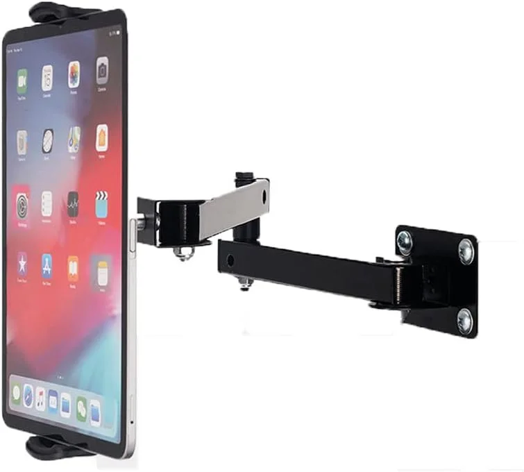 پایه دیواری تبلت چرخان آلومینیومی با قابلیت چرخش 360 درجه، پایه دیواری تبلت با بازوی قابل افزایش برای نصب تبلت/گوشی 7 تا 13 اینچی روی دیوار آشپزخانه