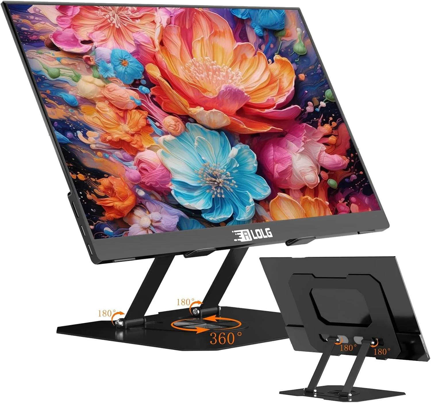 پایه تبلت تاشو ارگونومیک قابل تنظیم برای میز با پایه چرخان 360 درجه، سازگار با آیپد/آیفون مانیتور قابل حمل تا 15 اینچ برای میز کار، مشکی