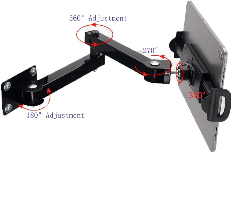 پایه دیواری تبلت چرخان آلومینیومی با قابلیت چرخش 360 درجه، پایه دیواری تبلت با بازوی قابل افزایش برای نصب تبلت/گوشی 7 تا 13 اینچی روی دیوار آشپزخانه پایه دیواری تبلت چرخان آلومینیومی با قابلیت چرخش 360 درجه، پایه دیواری تبلت با بازوی قابل افزایش برای نصب تبلت/گوشی 7 تا 13 اینچی روی دیوار آشپزخانه
