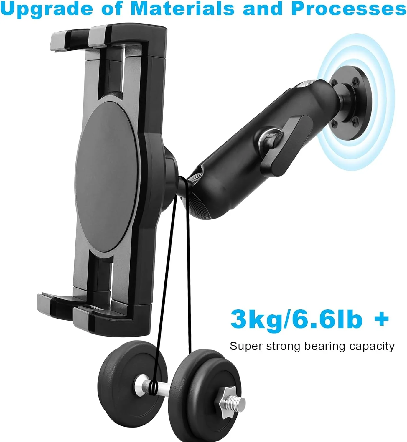 پایه نگهدارنده تبلت آلومینیومی سنگین برای خودرو، پایه تبلت برای کامیون، وسایل نقلیه تجاری، داشبورد، قایق و دیوار سازگار با آیپد پرو/مینی/گلکسی تب/گوشی های 4 تا 12.9 اینچی، مناسب برای تبلت های بزرگ