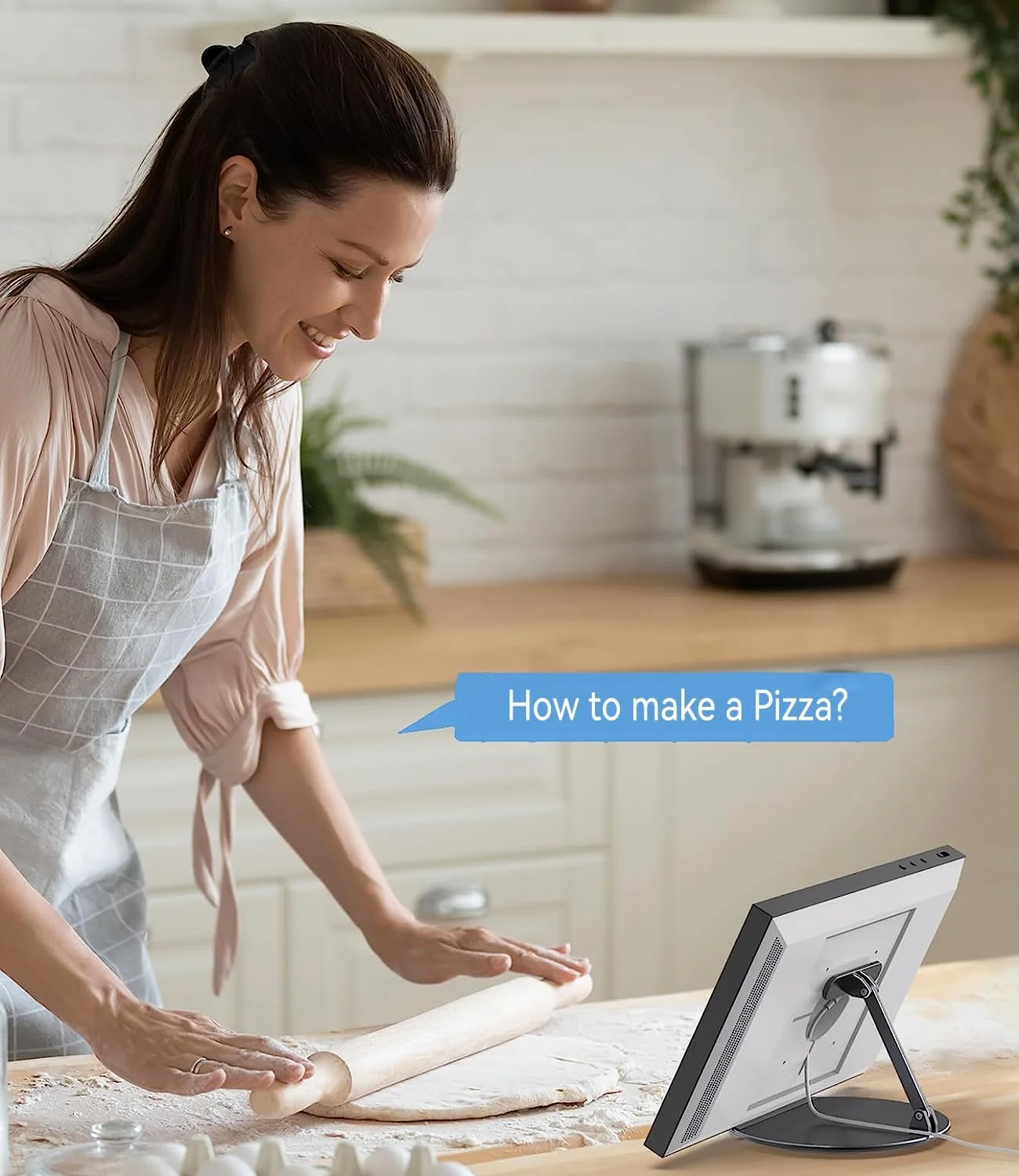 پایه چرخان و شیب‌دار آلموز برای اکو شو 15، پایه آلومینیومی برای نمایشگر هوشمند 15.6 اینچی شو و آیپد/تبلت‌های تا 18 اینچ، با پایه چرخان 360 درجه، زاویه دید قابل تنظیم، بدون نیاز به نصب (مشکی)