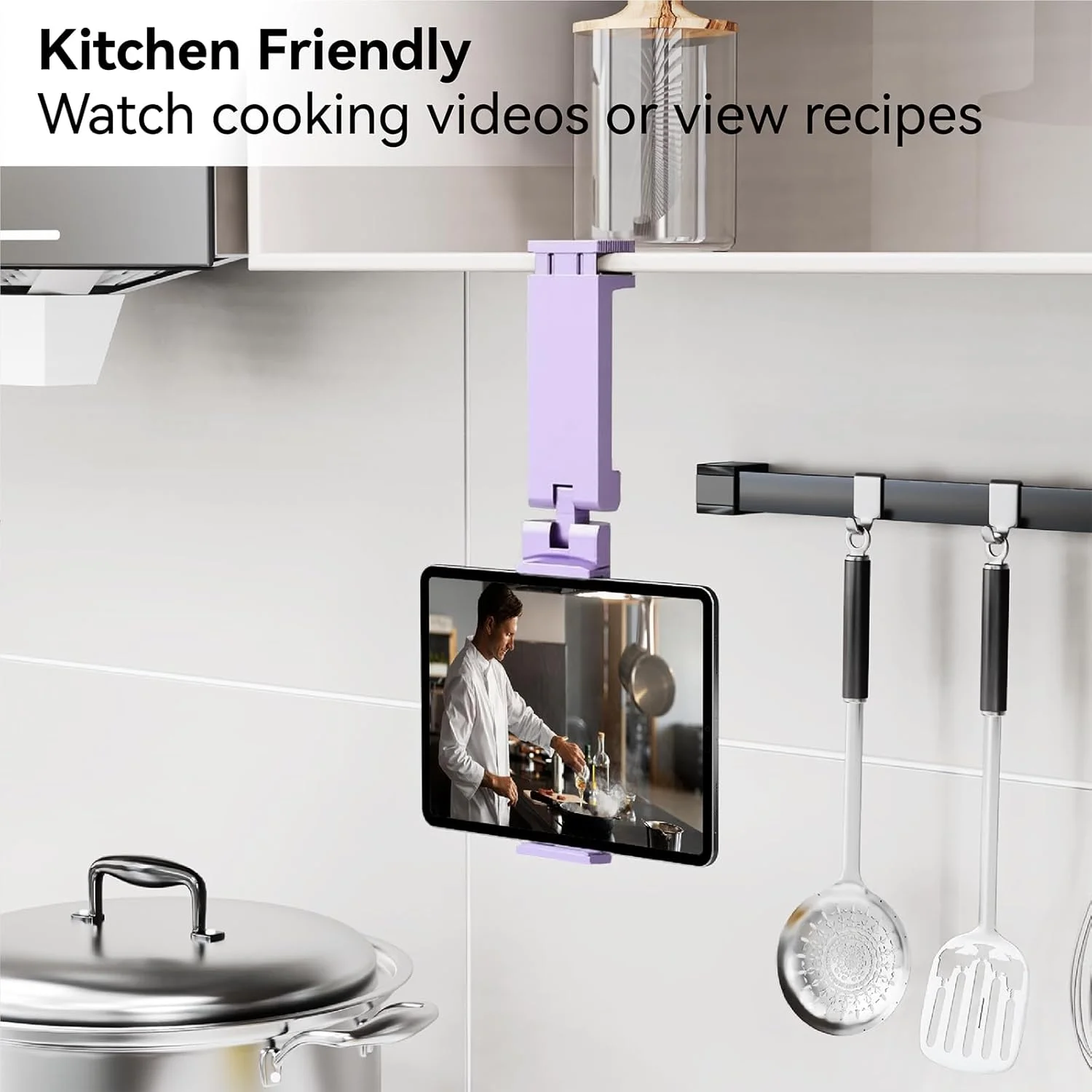 پایه نگهدارنده تبلت برای هواپیما، وسیله ضروری مسافرتی برای استفاده بدون دست، با چرخش 360 درجه چند جهته، سازگار با آیپد/تبلت های گلکسی، فقط مناسب تبلت های 7 تا 11 اینچی (بنفش)