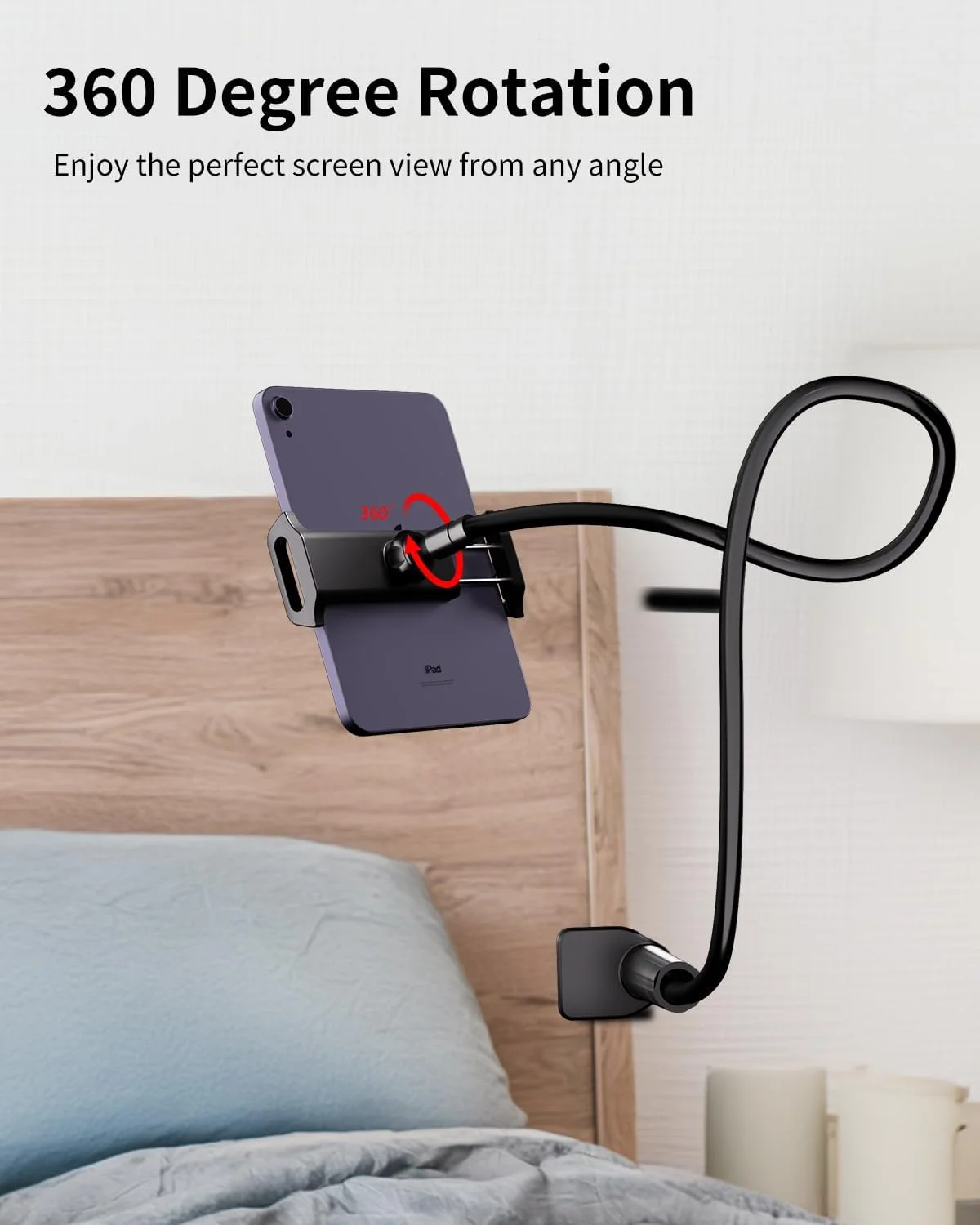 پایه نگهدارنده تبلت و گوشی ADZERD برای مطالعه در تخت، پایه گردن غازی برای آیفون، آیپد، کیندل، سازگار با تمام دستگاه های 5-7.8 اینچی، بازوی بلند قابل تنظیم با ظرفیت وزن قوی