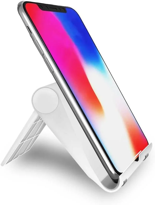 پایه نگهدارنده قابل تنظیم تلفن همراه برای میز، هولدر تلفن قابل حمل سازگار با اکثر آیفون، سامسونگ و سایر تلفن های هوشمند - سفید