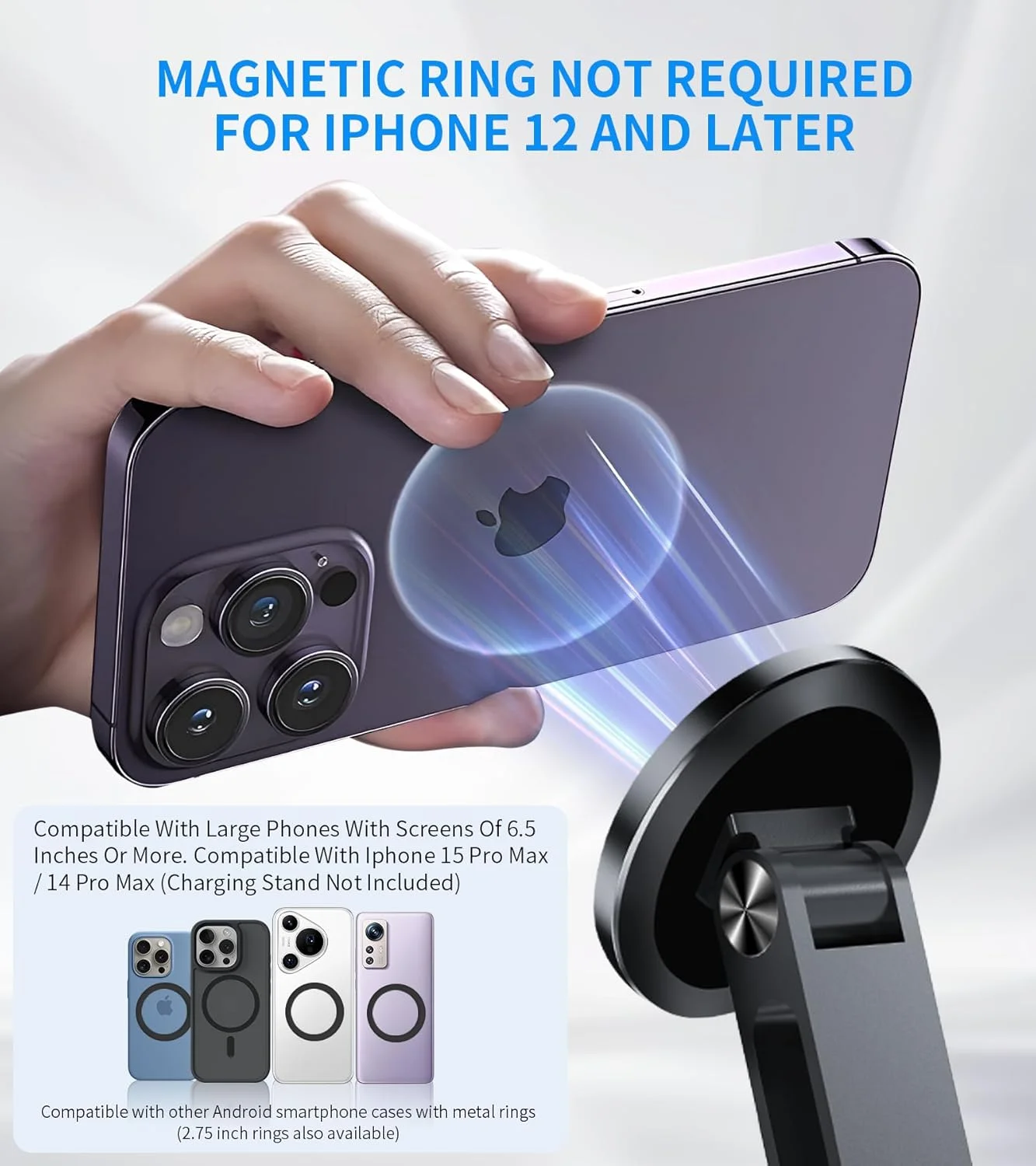 پایه نگهدارنده مغناطیسی قابل تنظیم و قابل حمل برای مانیتور/آیفون/تبلت با رهاسازی سریع مغناطیسی - تاشو مناسب برای مانیتورهای قابل حمل و آیپد ایر مینی پرو سامسونگ POS، کیندل در اندازه های 10.1، 10.5، 11، 11.6، 12، 12.5، 15.6، 17، 17.3، 18 و 18.5 اینچ