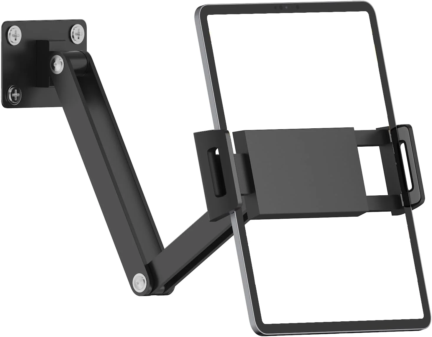 پایه دیواری تبلت برای آیپد، پایه مانیتور قابل حمل با قابلیت تنظیم 360 درجه، پایه دیواری بازوی بلند تاشو و قابل افزایش طول برای آیپد پرو ایر 13/11/12.9، آیپد 10/9، سامسونگ گلکسی تب، تبلت 7-15.6 اینچی، تلفن