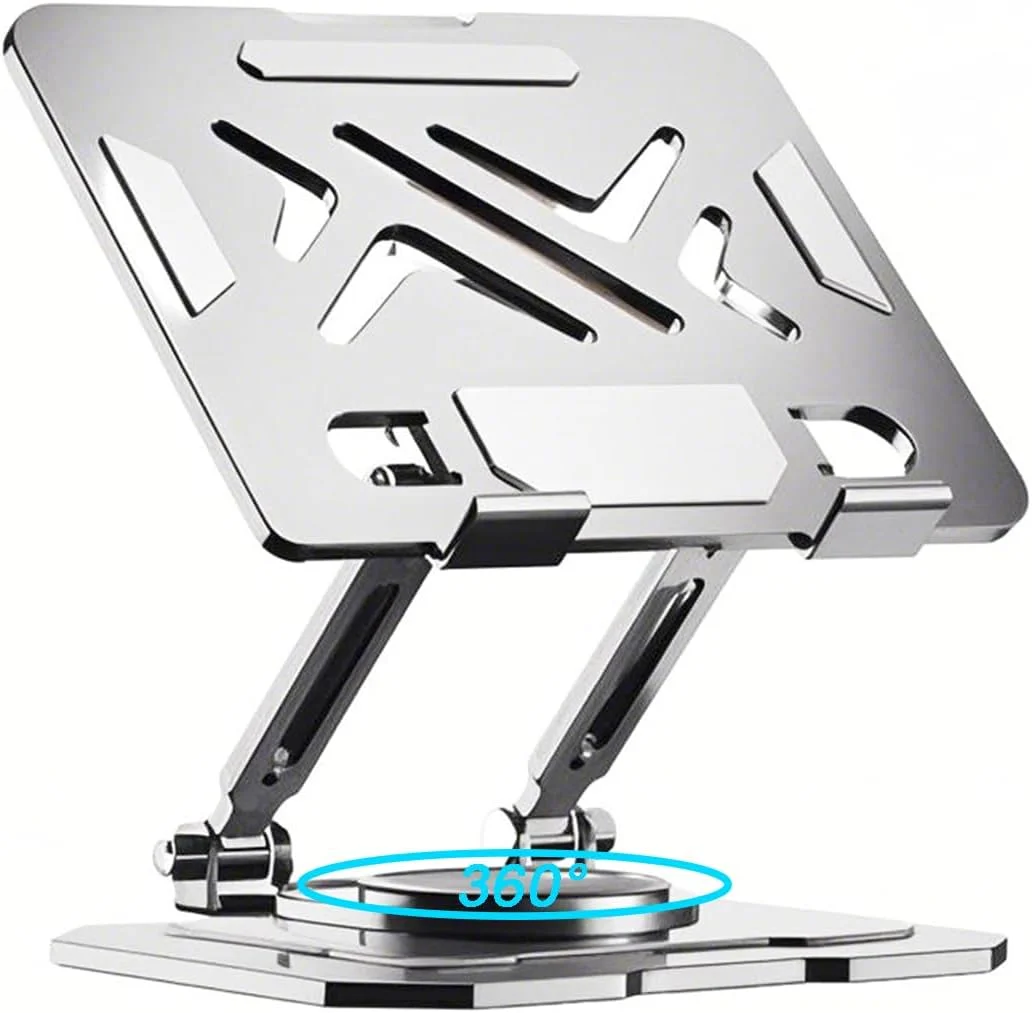 پایه تبلت برای آیپد، نگهدارنده رومیزی قابل تنظیم و تاشو با چرخش 360 درجه، نگهدارنده تبلت استیل ضد زنگ برای آیپد پرو/مینی، تبلت های سرفیس، سامسونگ گلکسی (مدل 1 نقره ای)