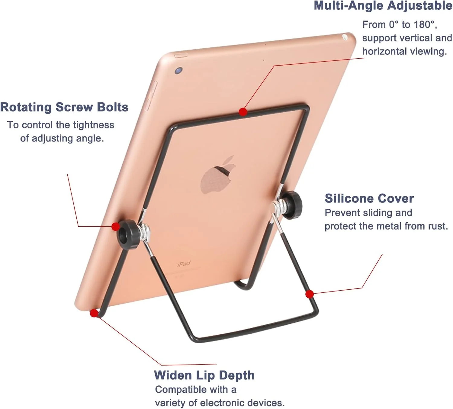 پایه نگهدارنده تبلت و قاب عکس آرت‌لیوینگ (2 عددی)، استند فلزی قابل تنظیم، مناسب برای نمایش عکس، کتاب آشپزی، آیپد و آثار هنری، مشکی