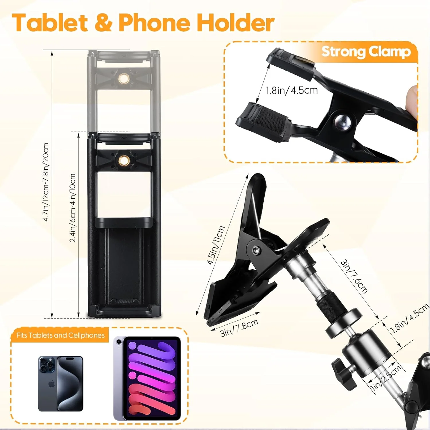 پایه کارگاه گلدوزی مشکی قابل تنظیم برای کار دستی، پایه نگهدارنده 3 در 1 حلقه/تبلت/تلفن، پایه رومیزی گلدوزی، قاب کارگاه گلدوزی با قابلیت چرخش 360 درجه، پایه گلدوزی مناسب برای کیت گلدوزی