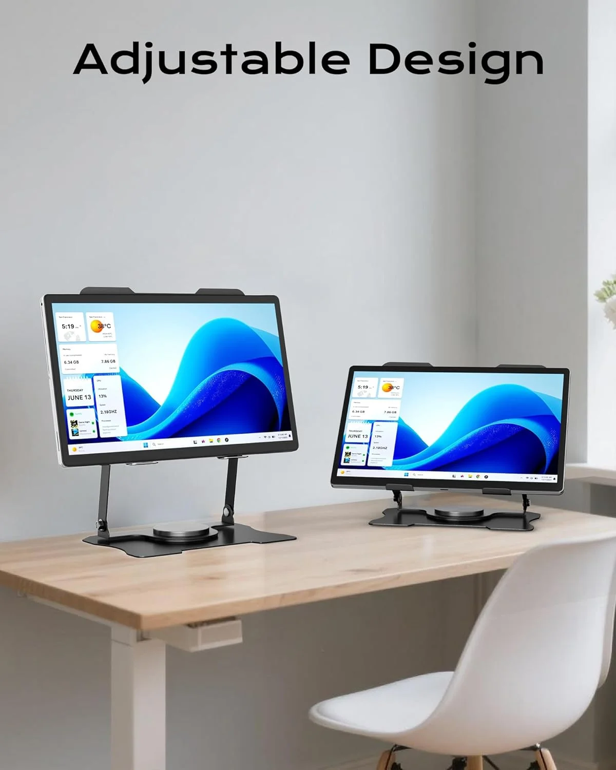 پایه نگهدارنده تبلت و لپ‌تاپ قابل تنظیم، ارگونومیک با فولاد کربنی و دریچه خنک‌کننده، پایه تاشو قابل حمل سازگار با تبلت‌ها و لپ‌تاپ‌های 10-16 اینچی