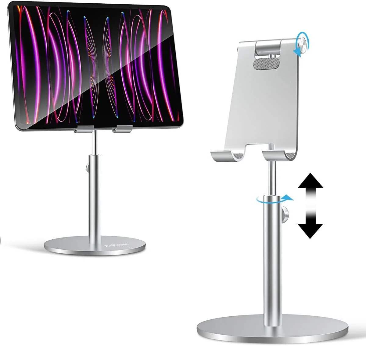 پایه نگهدارنده تبلت آیپد تلسکوپی قابل تنظیم AICase، استند آلومینیومی چند زاویه ای جهانی سازگار با تلفن های هوشمند/تبلت/آیپد (4-13 اینچ)، نقره ای پایه نگهدارنده تبلت آیپد تلسکوپی قابل تنظیم AICase، استند آلومینیومی چند زاویه ای جهانی سازگار با تلفن های هوشمند/تبلت/آیپد (4-13 اینچ)، نقره ای