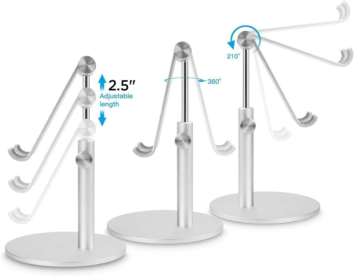 پایه نگهدارنده تبلت آیپد تلسکوپی قابل تنظیم AICase، استند آلومینیومی چند زاویه ای جهانی سازگار با تلفن های هوشمند/تبلت/آیپد (4-13 اینچ)، نقره ای پایه نگهدارنده تبلت آیپد تلسکوپی قابل تنظیم AICase، استند آلومینیومی چند زاویه ای جهانی سازگار با تلفن های هوشمند/تبلت/آیپد (4-13 اینچ)، نقره ای