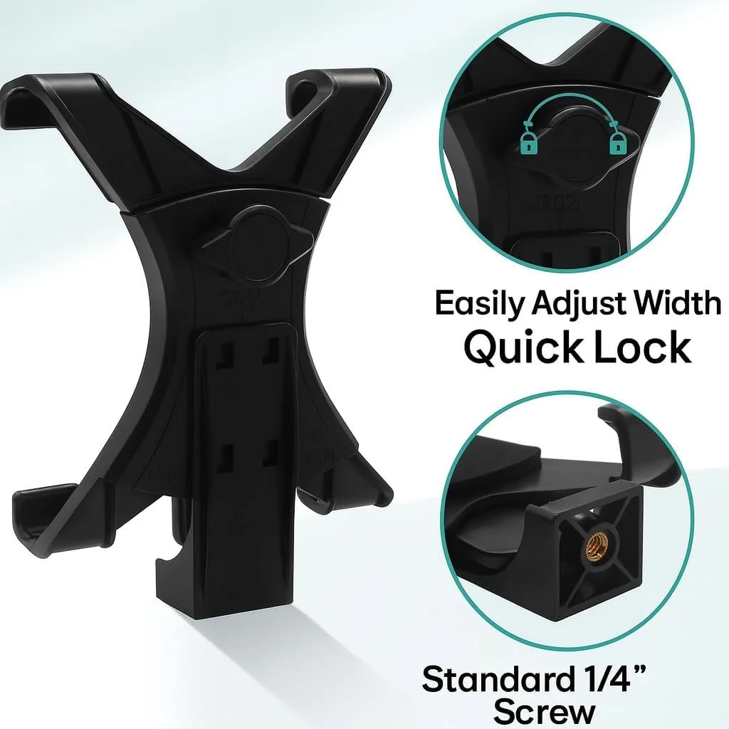 آداپتور نگهدارنده تبلت سه پایه یونیورسال Acuvar برای آیپد، پرو 11، ایر 11، گلکسی تب، مایکروسافت سرفیس تا 8 اینچ به صورت عمودی یا 11 اینچ به صورت افقی و بسیاری از تبلت های دیگر سازگار با سه پایه/تک پایه آداپتور نگهدارنده تبلت سه پایه یونیورسال Acuvar برای آیپد، پرو 11، ایر 11، گلکسی تب، مایکروسافت سرفیس تا 8 اینچ به صورت عمودی یا 11 اینچ به صورت افقی و بسیاری از تبلت های دیگر سازگار با سه پایه/تک پایه