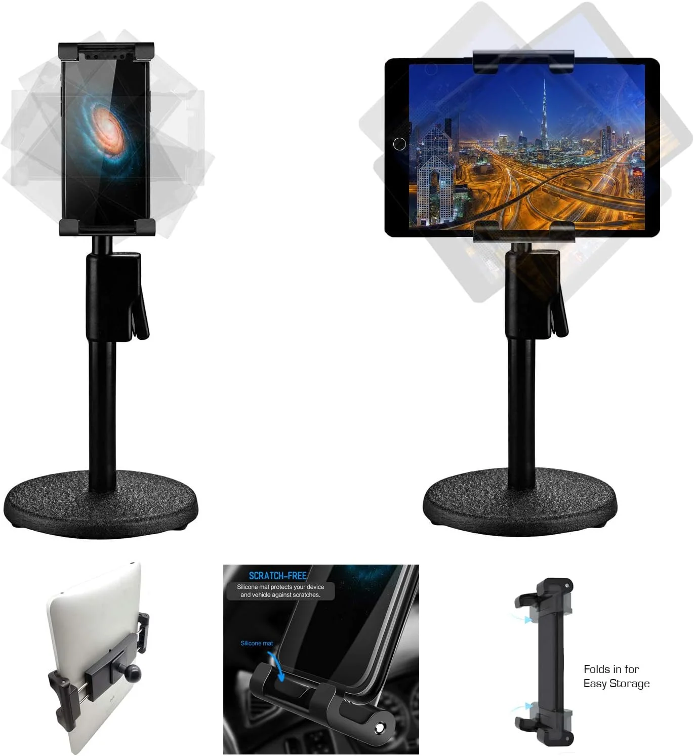 پایه نگهدارنده رومیزی تبلت/گوشی هوشمند یونیورسال 3 در 1 با پایه فلزی، مناسب تبلت و گوشی های 6 تا 13 اینچی پایه نگهدارنده رومیزی تبلت/گوشی هوشمند یونیورسال 3 در 1 با پایه فلزی، مناسب تبلت و گوشی های 6 تا 13 اینچی