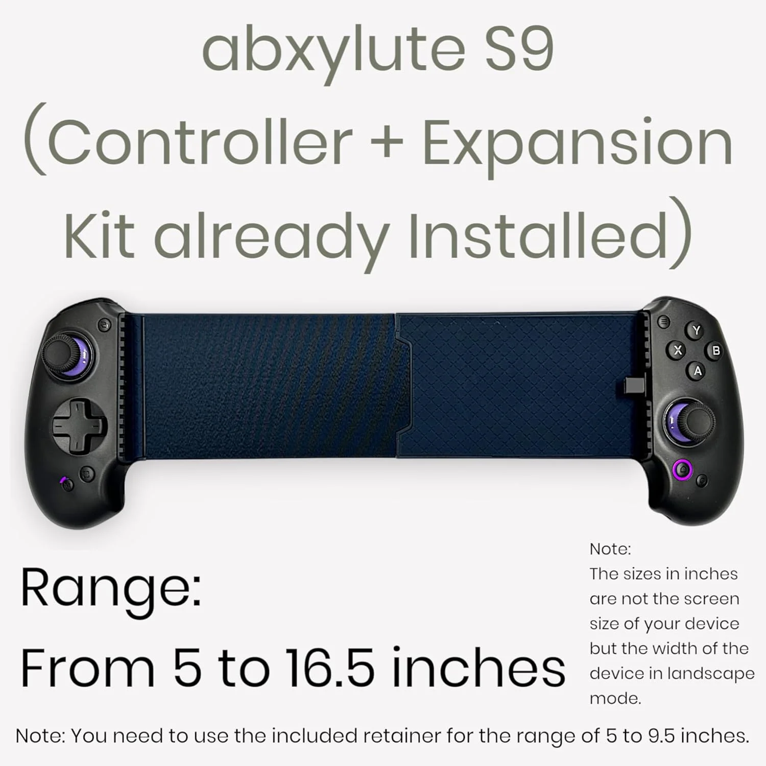 کنترلر بازی موبایل Abxylute S9 اصلاح شده برای اندروید و آیفون، اصلاح شده با کیت توسعه برای آیپد ۱۱ اینچ، آیپد ایر ۱۱ و ۱۳ اینچ، آیپد پرو ۱۱ و ۱۳ اینچ، سامسونگ گلکسی تب، لنوو لژیون Y700 و هر تبلت بزرگ اندرویدی دیگر کنترلر بازی موبایل Abxylute S9 اصلاح شده برای اندروید و آیفون، اصلاح شده با کیت توسعه برای آیپد ۱۱ اینچ، آیپد ایر ۱۱ و ۱۳ اینچ، آیپد پرو ۱۱ و ۱۳ اینچ، سامسونگ گلکسی تب، لنوو لژیون Y700 و هر تبلت بزرگ اندرویدی دیگر