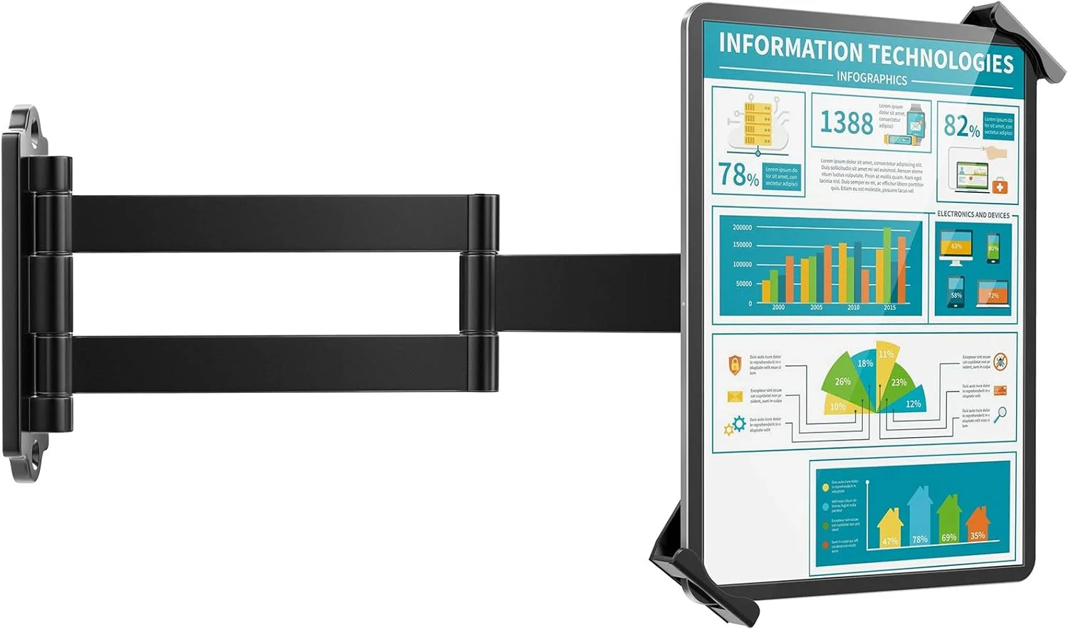 پایه دیواری تبلت AboveTEK - نگهدارنده تبلت با چرخش 360 درجه و بازوی توسعه دهنده، مناسب برای تبلت های 7 تا 11 اینچی شامل آیپد پرو/ایر/مینی، گلکسی تب - قفل و کلید امنیتی - (مشکی) پایه دیواری تبلت AboveTEK - نگهدارنده تبلت با چرخش 360 درجه و بازوی توسعه دهنده، مناسب برای تبلت های 7 تا 11 اینچی شامل آیپد پرو/ایر/مینی، گلکسی تب - قفل و کلید امنیتی - (مشکی)