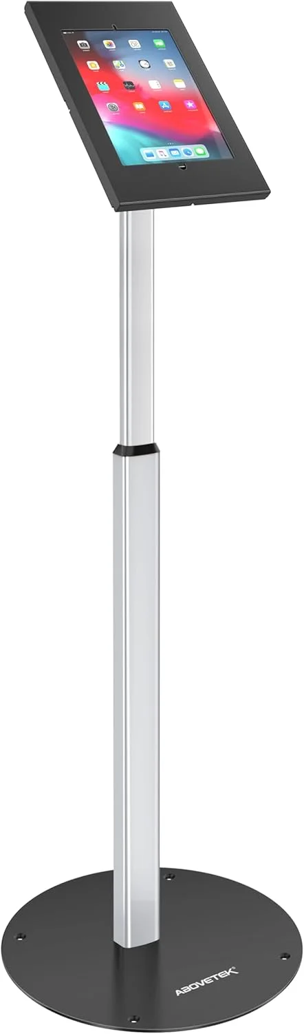 پایه ایستاده آیپد ضد سرقت AboveTEK، پایه تبلت کیوسک POS امن و مستحکم، محفظه نگهدارنده امن با قابلیت تنظیم ارتفاع به همراه قفل و کلید برای آیپد/آیپد ایر/آیپد پرو، ایده آل برای کسب و کارهای خرده فروشی پایه ایستاده آیپد ضد سرقت AboveTEK، پایه تبلت کیوسک POS امن و مستحکم، محفظه نگهدارنده امن با قابلیت تنظیم ارتفاع به همراه قفل و کلید برای آیپد/آیپد ایر/آیپد پرو، ایده آل برای کسب و کارهای خرده فروشی