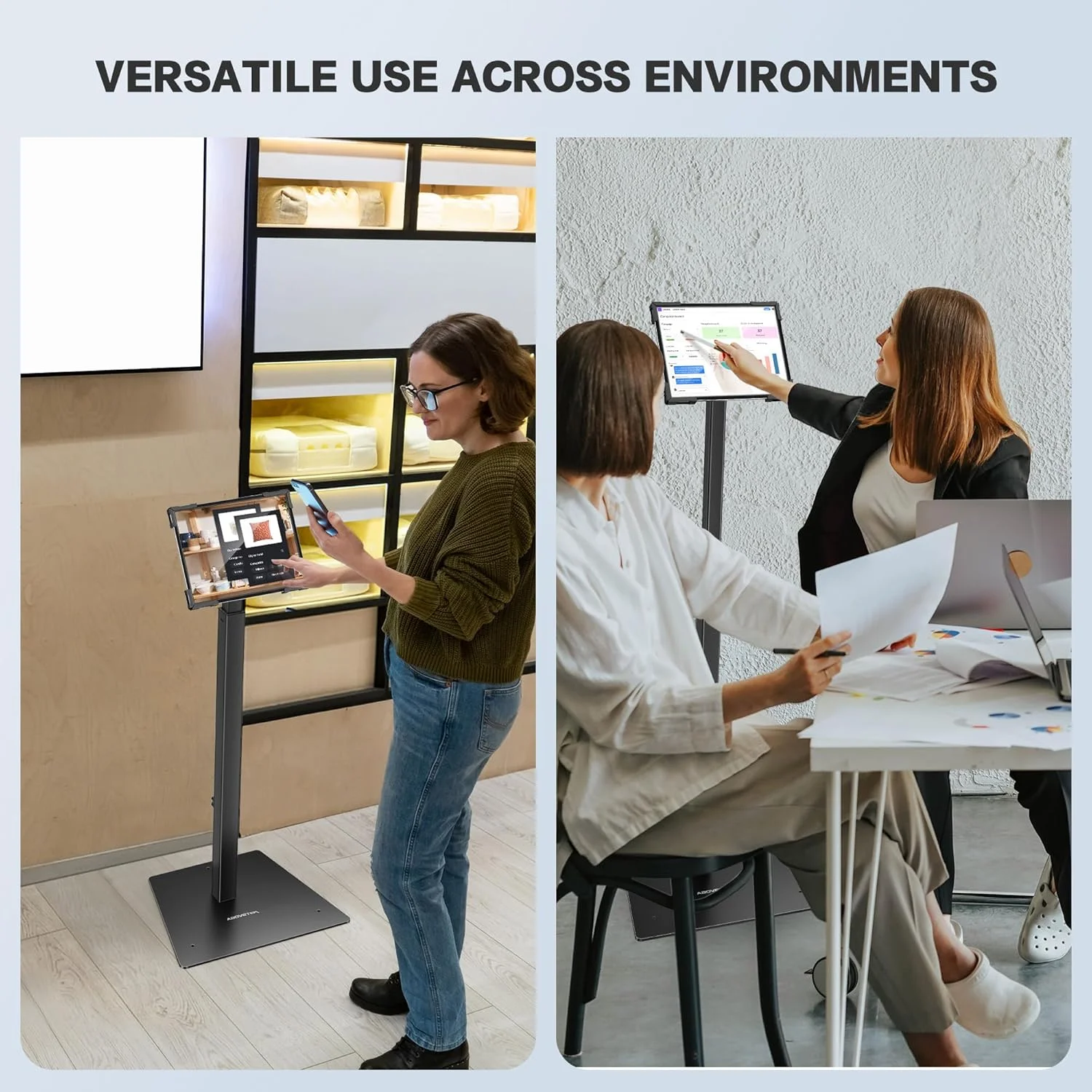 پایه ایستاده تبلت ضد سرقت AboveTEK، پایه تبلت POS برای کسب و کار خرده فروشی، پایه تبلت با قابلیت تنظیم ارتفاع، چرخش 360 درجه، نگهدارنده قفل جهانی مناسب برای آیپد/آیپد پرو/ایر 9.7 تا 13 اینچ پایه ایستاده تبلت ضد سرقت AboveTEK، پایه تبلت POS برای کسب و کار خرده فروشی، پایه تبلت با قابلیت تنظیم ارتفاع، چرخش 360 درجه، نگهدارنده قفل جهانی مناسب برای آیپد/آیپد پرو/ایر 9.7 تا 13 اینچ