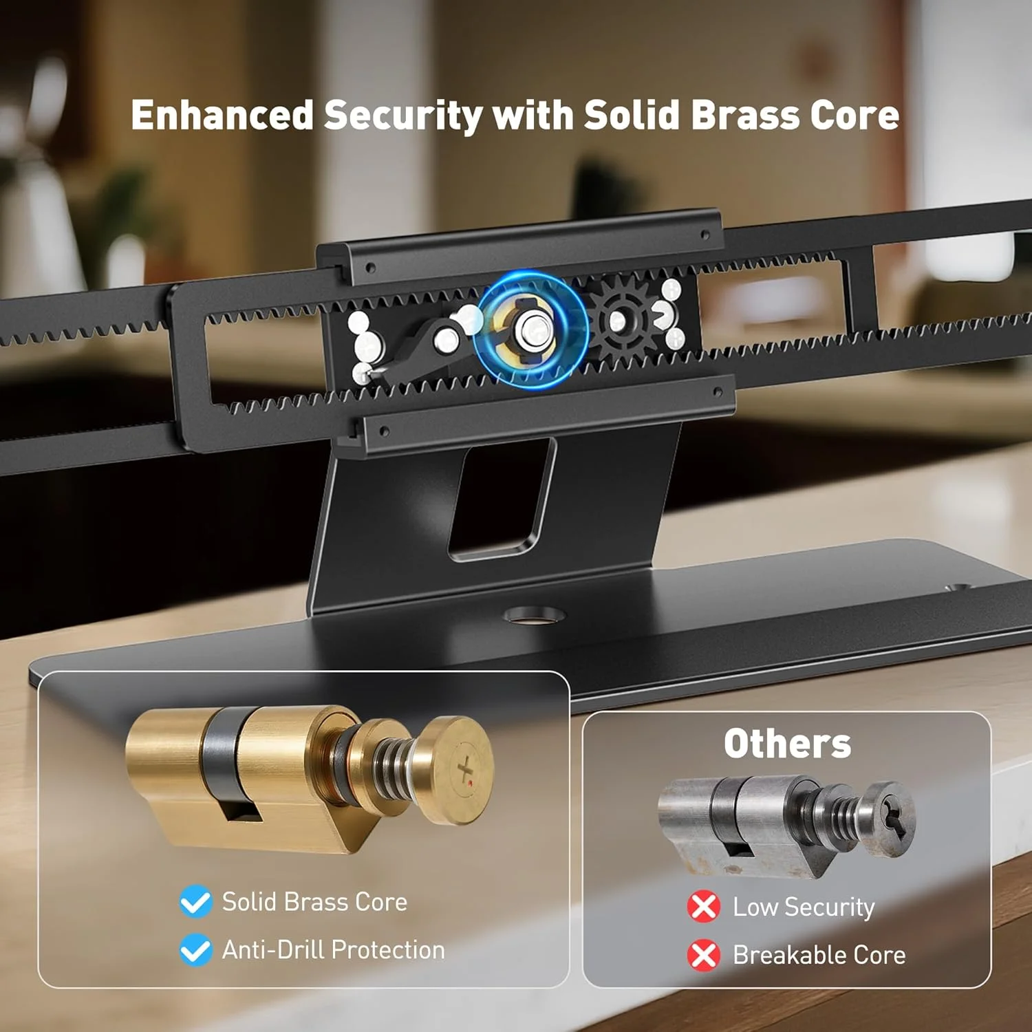 ایستگاه قفل کننده لپ تاپ AboveTEK، قفل امنیتی آلومینیومی ممتاز MacBook با سیلندر مسی با امنیت بالا، قفل کامپیوتر ضد سرقت برای همه نوت بوک های 11 تا 17 اینچی بدون اسلات، پایه ضد لغزش برای فضاهای عمومی