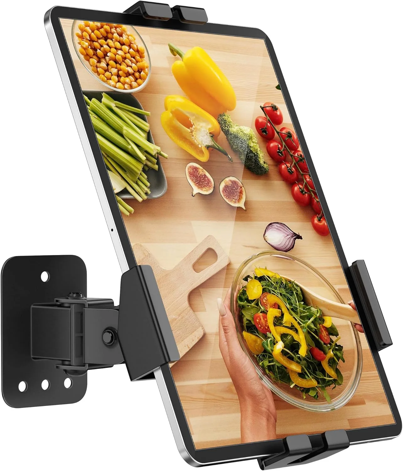 نگهدارنده دیواری تبلت AboveTEK - نگهدارنده دیواری آیپد با چرخش 360 درجه با سیستم قفل ضد سرقت، برای آیپد پرو/ایر/مینی، گلکسی تب، همه تبلت های 7.9 تا 11 اینچی - پایه تبلت دیواری برای خانه و محل کار