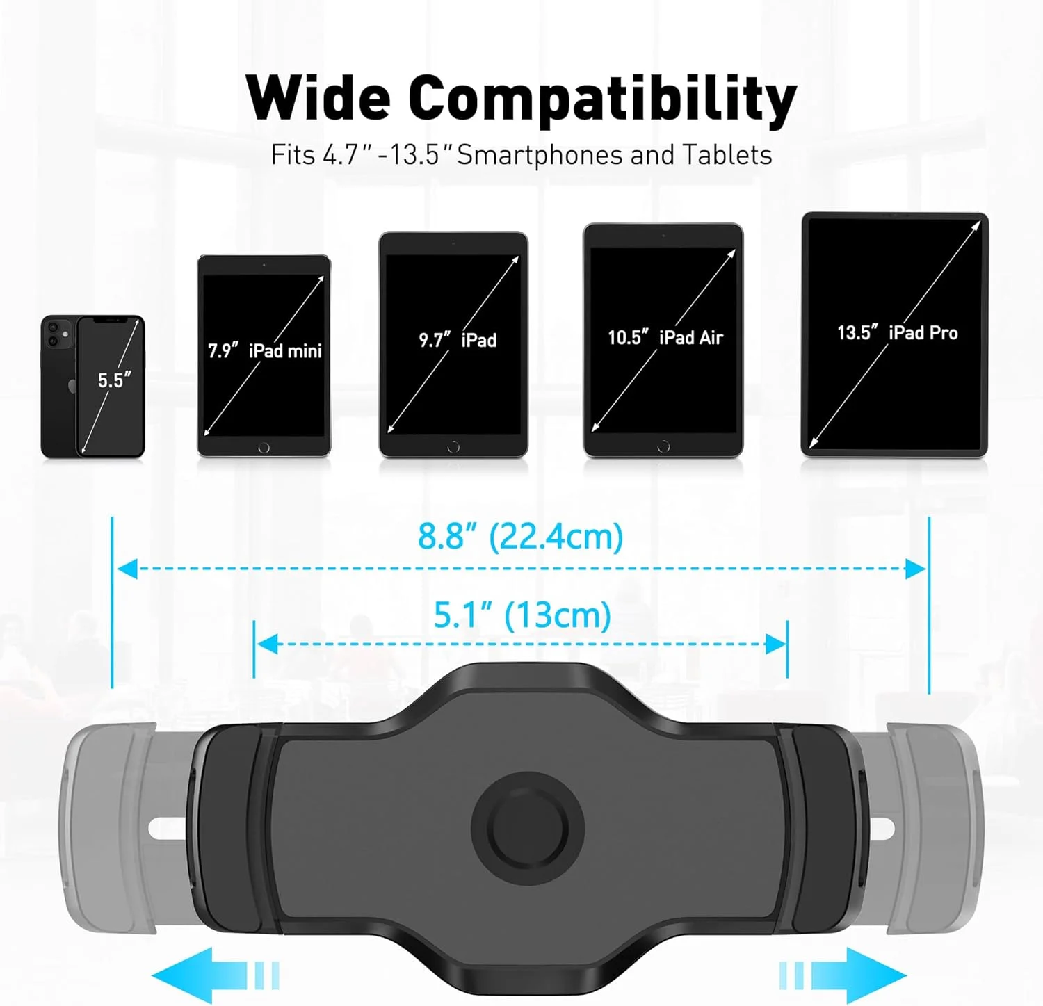 نگهدارنده تبلت AboveTEK برای تبلت و تلفن 4.7 تا 13.5 اینچی (فقط نگهدارنده)، قابل استفاده با پایه تبلت سازگار به عنوان پایه گیره تاشو گردان برای میز آشپزخانه و اداره نگهدارنده تبلت AboveTEK برای تبلت و تلفن 4.7 تا 13.5 اینچی (فقط نگهدارنده)، قابل استفاده با پایه تبلت سازگار به عنوان پایه گیره تاشو گردان برای میز آشپزخانه و اداره