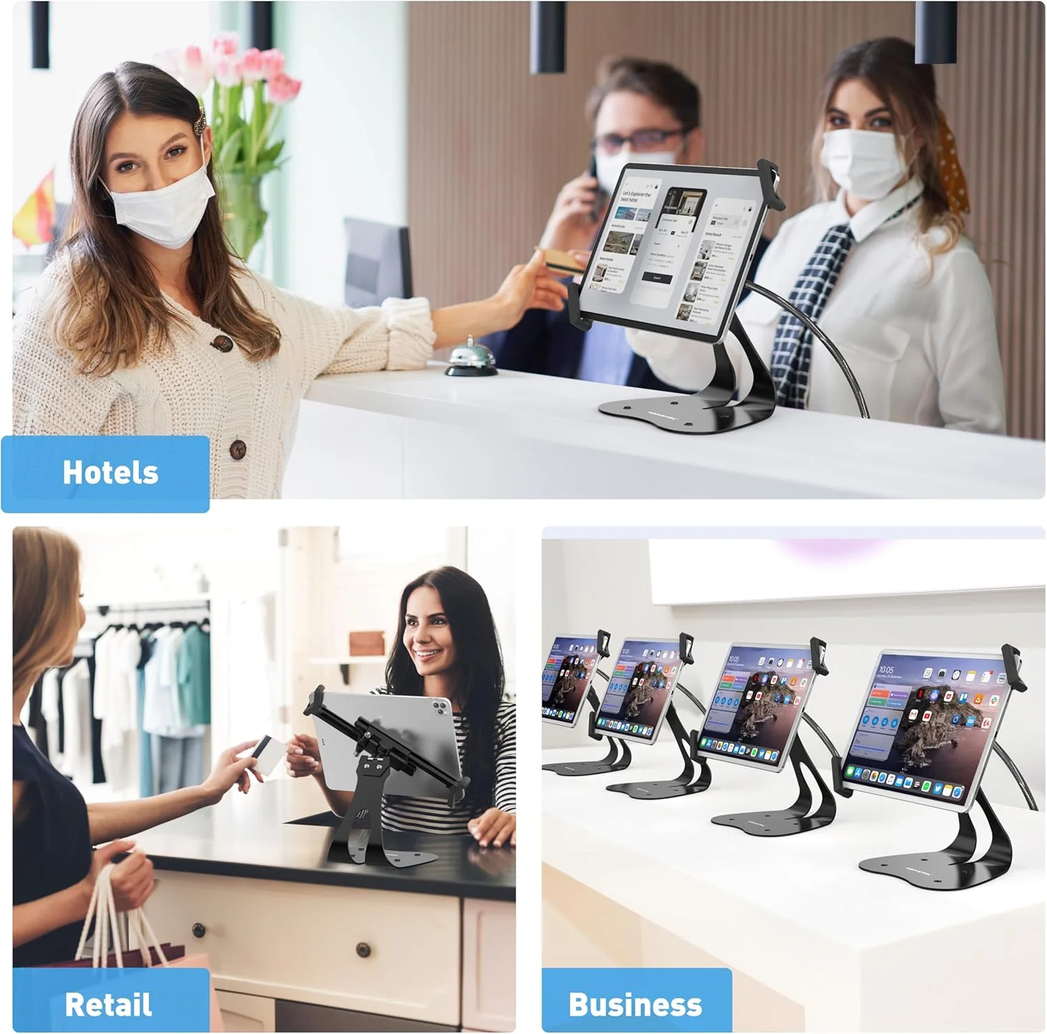 پایه کیوسک آیپد ضد سرقت AboveTEK، پایه تبلت POS با چرخش 360 درجه با کابل امنیتی و کلید، مناسب برای آیپد 7 تا 13 اینچی و Samsung Galaxy Tab، ایده آل برای خرده فروشی و تجارت پایه کیوسک آیپد ضد سرقت AboveTEK، پایه تبلت POS با چرخش 360 درجه با کابل امنیتی و کلید، مناسب برای آیپد 7 تا 13 اینچی و Samsung Galaxy Tab، ایده آل برای خرده فروشی و تجارت