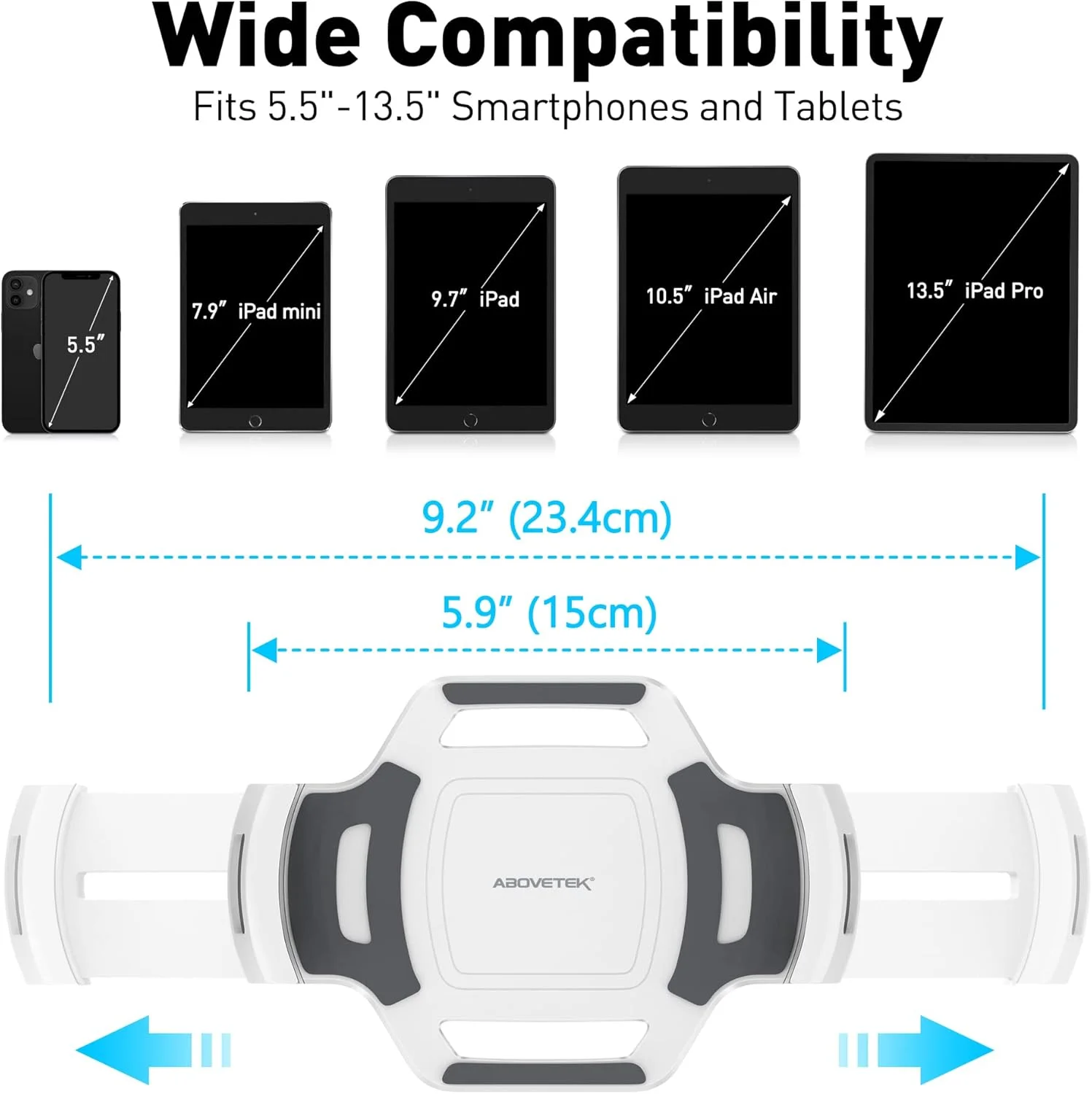 نگهدارنده تبلت AboveTEK برای تبلت و گوشی 5.5 تا 13.5 اینچی (فقط نگهدارنده)، قابل استفاده با پایه تبلت سازگار به عنوان پایه گیره تاشو چرخشی برای آشپزخانه، دفتر، میز، کیوسک POS، پذیرش نگهدارنده تبلت AboveTEK برای تبلت و گوشی 5.5 تا 13.5 اینچی (فقط نگهدارنده)، قابل استفاده با پایه تبلت سازگار به عنوان پایه گیره تاشو چرخشی برای آشپزخانه، دفتر، میز، کیوسک POS، پذیرش