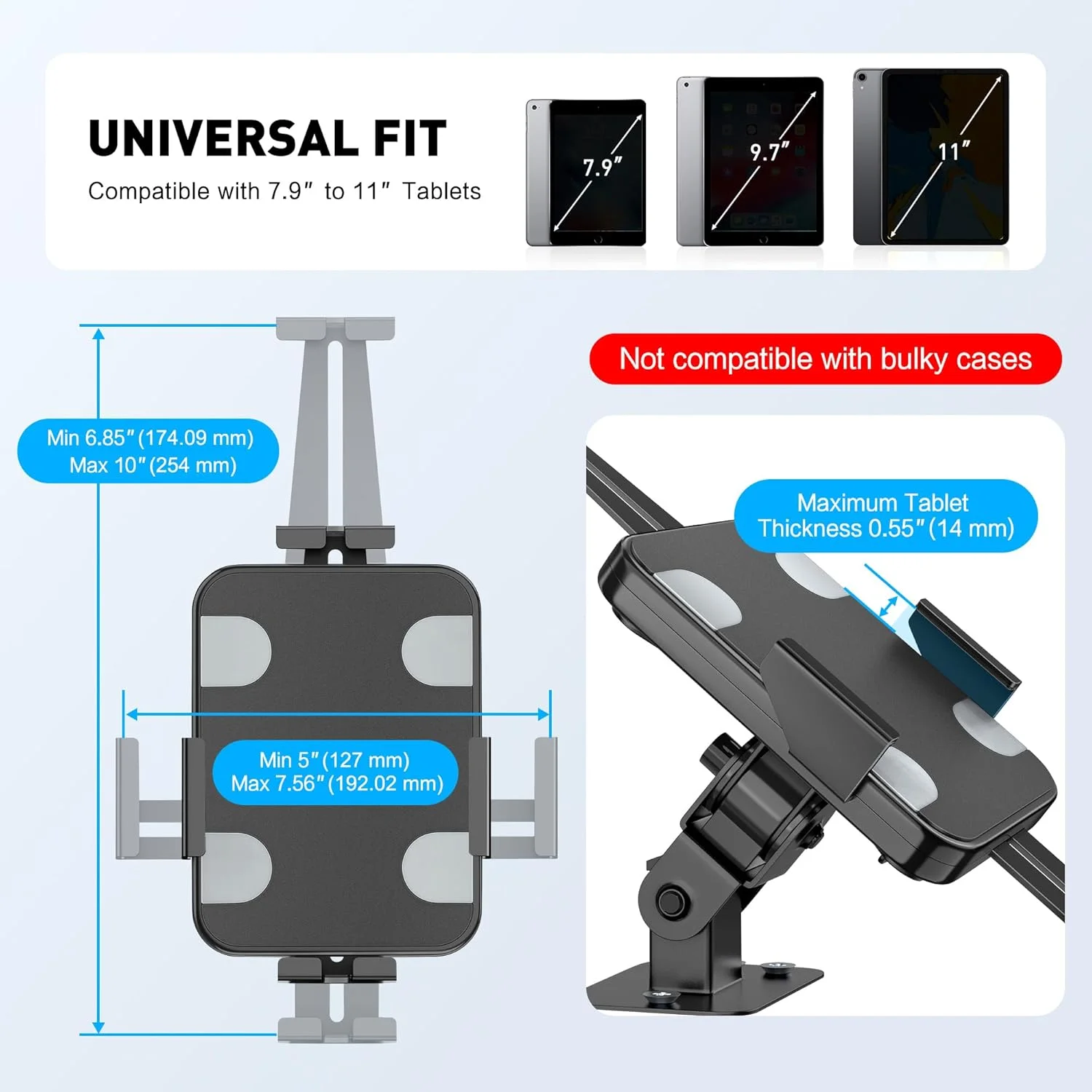 نگهدارنده دیواری تبلت AboveTEK - نگهدارنده دیواری آیپد با چرخش 360 درجه با سیستم قفل ضد سرقت، برای آیپد پرو/ایر/مینی، گلکسی تب، همه تبلت های 7.9 تا 11 اینچی - پایه تبلت دیواری برای خانه و محل کار نگهدارنده دیواری تبلت AboveTEK - نگهدارنده دیواری آیپد با چرخش 360 درجه با سیستم قفل ضد سرقت، برای آیپد پرو/ایر/مینی، گلکسی تب، همه تبلت های 7.9 تا 11 اینچی - پایه تبلت دیواری برای خانه و محل کار