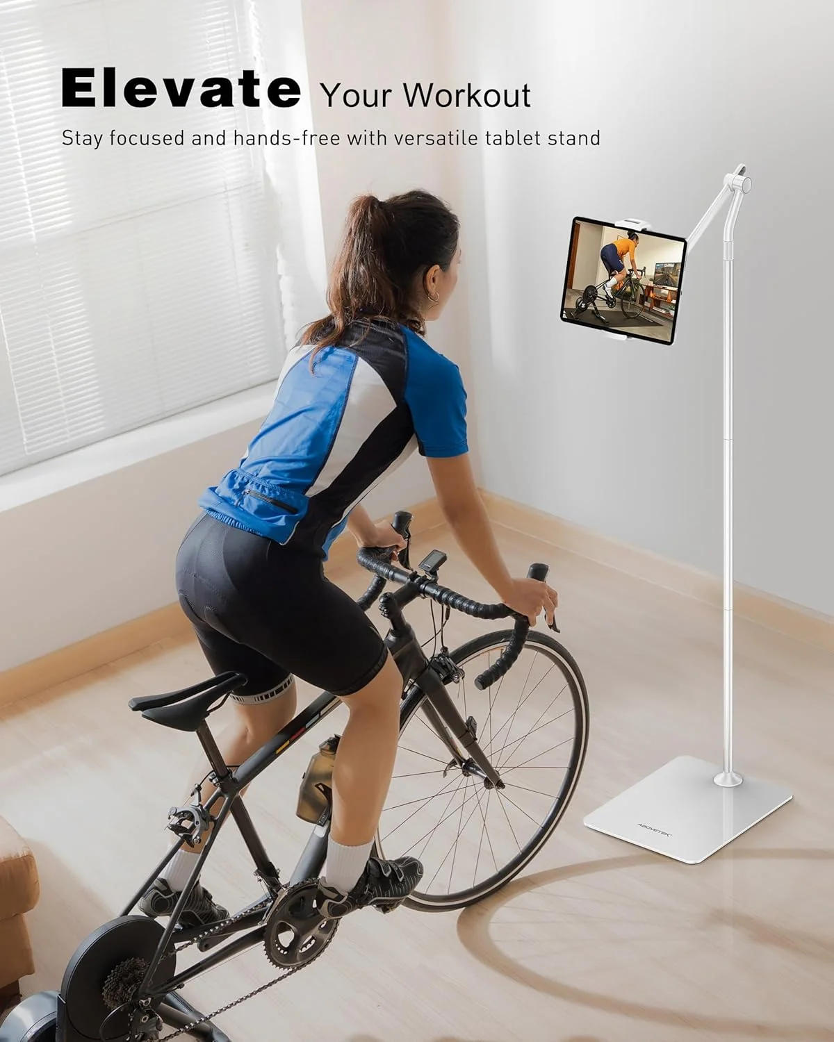 پایه نگهدارنده تبلت AboveTEK، پایه شیک و قابل تنظیم ارتفاع آیپد با پایه ثابت، نگهدارنده آلومینیومی با چرخش 360 درجه برای کنار تخت یا مبل، مناسب برای آیپد پرو 12.9/ایر/مینی 4.7-13.5 اینچی، گلکسی تب، آیفون، کیندل (سفید) پایه نگهدارنده تبلت AboveTEK، پایه شیک و قابل تنظیم ارتفاع آیپد با پایه ثابت، نگهدارنده آلومینیومی با چرخش 360 درجه برای کنار تخت یا مبل، مناسب برای آیپد پرو 12.9/ایر/مینی 4.7-13.5 اینچی، گلکسی تب، آیفون، کیندل (سفید)