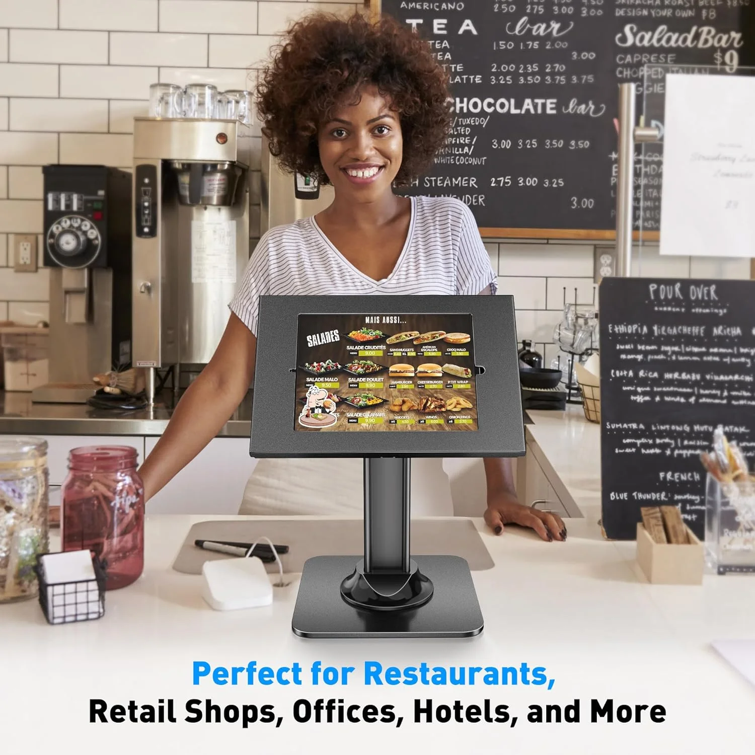 پایه کیوسک آیپد ضد سرقت AboveTEK - پایه امنیتی آیپد POS و پایه تبلت قفل شونده - پایه سنگین، چرخش 360 درجه، براکت شیب 75 درجه - ایده آل برای کسب و کارهای خرده فروشی (مشکی) پایه کیوسک آیپد ضد سرقت AboveTEK - پایه امنیتی آیپد POS و پایه تبلت قفل شونده - پایه سنگین، چرخش 360 درجه، براکت شیب 75 درجه - ایده آل برای کسب و کارهای خرده فروشی (مشکی)