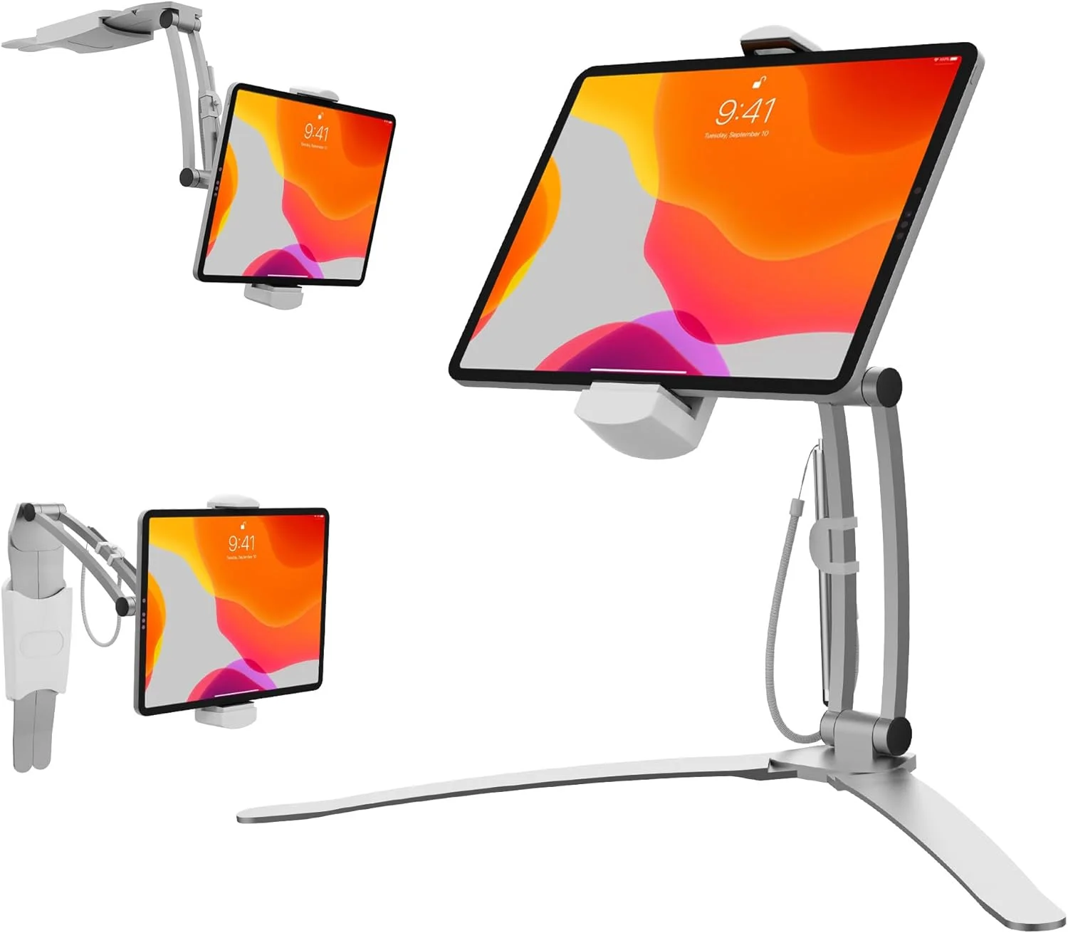 پایه تبلت 3 در 1 CTA Digital iPad - نگهدارنده چند منظوره جهانی آشپزخانه برای همه تبلت های iPad 7-13 اینچی - ساخته شده برای دیوار - زیر کابینت و میز - نقره ای (PAD-KMS) پایه تبلت 3 در 1 CTA Digital iPad - نگهدارنده چند منظوره جهانی آشپزخانه برای همه تبلت های iPad 7-13 اینچی - ساخته شده برای دیوار - زیر کابینت و میز - نقره ای (PAD-KMS)