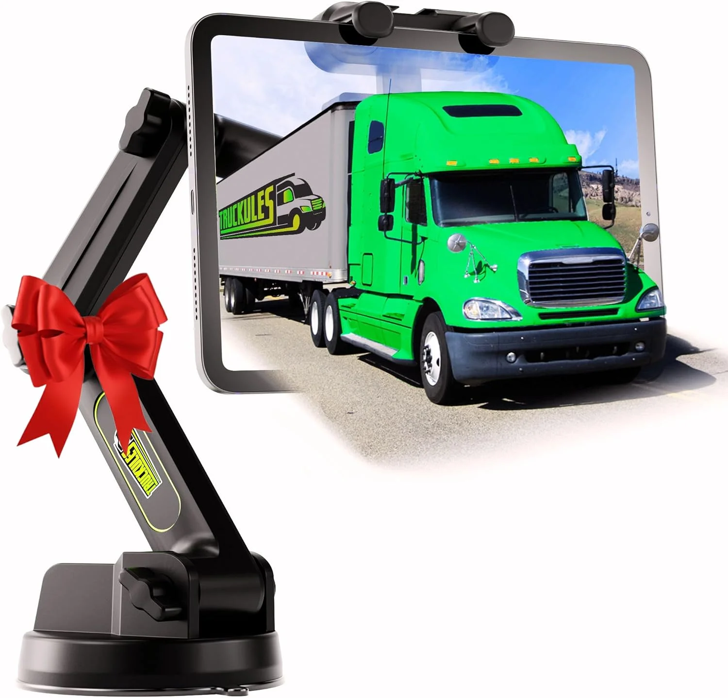 نگهدارنده تبلت برای کامیون - پایه تبلت آیپد برای کامیون، پایه مکنده فوق العاده قوی، بازوی بلند 16.7 اینچی و پایدار، نگهدارنده دستگاه و آیپد برای داشبورد، شیشه جلو و پنجره - مناسب برای کامیون های نیمه سنگین