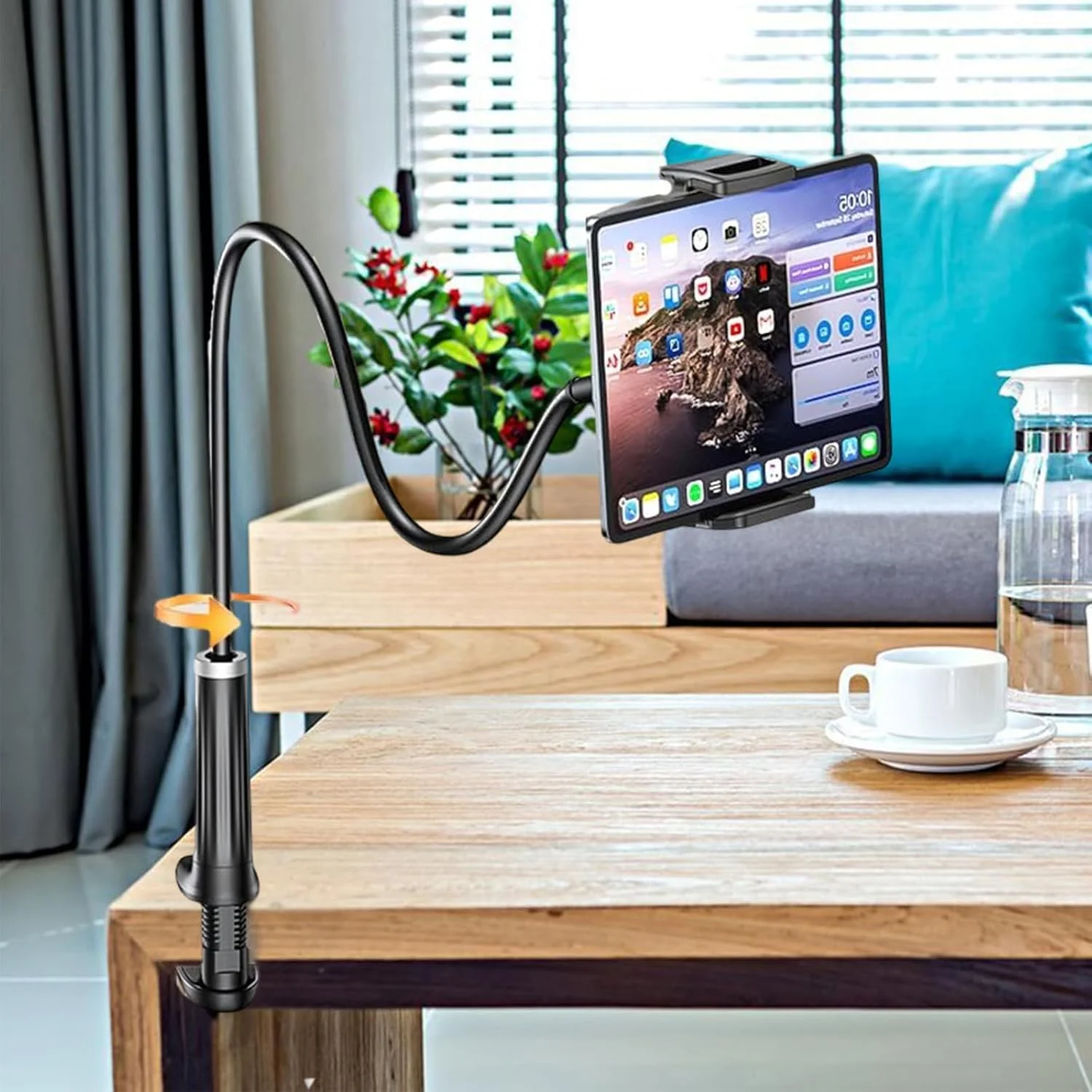 نگهدارنده تبلت، پایه تبلت تخت خوابی با بازوی منعطف گردنی و گیره 360 درجه، نگهدارنده تبلت با گیره بازوی منعطف، نگهدارنده کتابخوان الکترونیکی برای مطالعه در تخت، مشکی نگهدارنده تبلت، پایه تبلت تخت خوابی با بازوی منعطف گردنی و گیره 360 درجه، نگهدارنده تبلت با گیره بازوی منعطف، نگهدارنده کتابخوان الکترونیکی برای مطالعه در تخت، مشکی