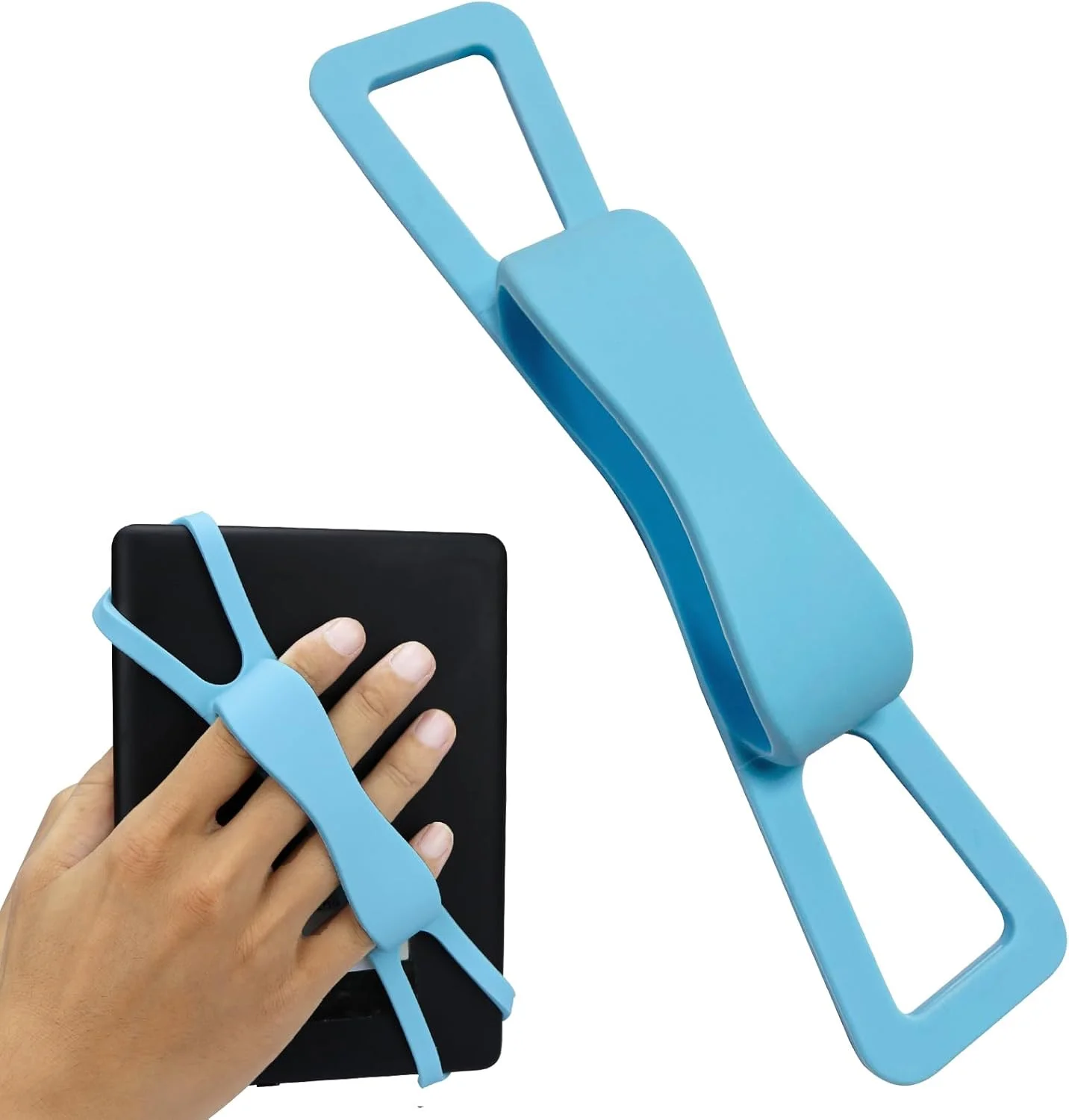 نگهدارنده انگشتی سیلیکونی ضد لغزش یونیورسال ZhaoCo برای کتابخوان های الکترونیکی 6-8 اینچی کیندل، تبلت فایر - کتابخوان های الکترونیکی کیندل کوبو/ویاگا/لنوو/سونی، آبی آسمانی
