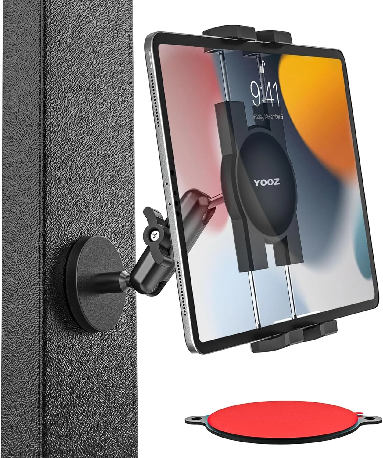 نگهدارنده تبلت مغناطیسی YOOZ برای یخچال [مگنت قدرتمند، منعطف و بادوام] پایه فلزی تخته وایت برد باشگاه ورزشی، پایه آیپد با پایه مغناطیسی برای تبلت و تلفن های 4 تا 13 اینچی، iPad Pro/Air/Mini، GalaxyTab، iPhone