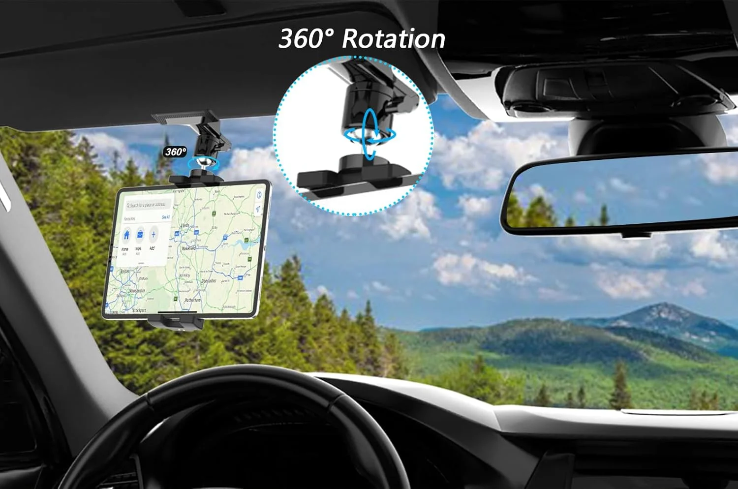 پایه نگهدارنده تبلت آفتابگیر خودرو YOOZ، گیره نگهدارنده تبلت آفتابگیر کامیون [گیره ارتقا یافته هرگز نمی افتد] گیره تلفن چند منظوره خودرو با پیچ 1/4 اینچی، برای آیپد، گلکسی تب، فایر، آیفون، 4-12.9 اینچ