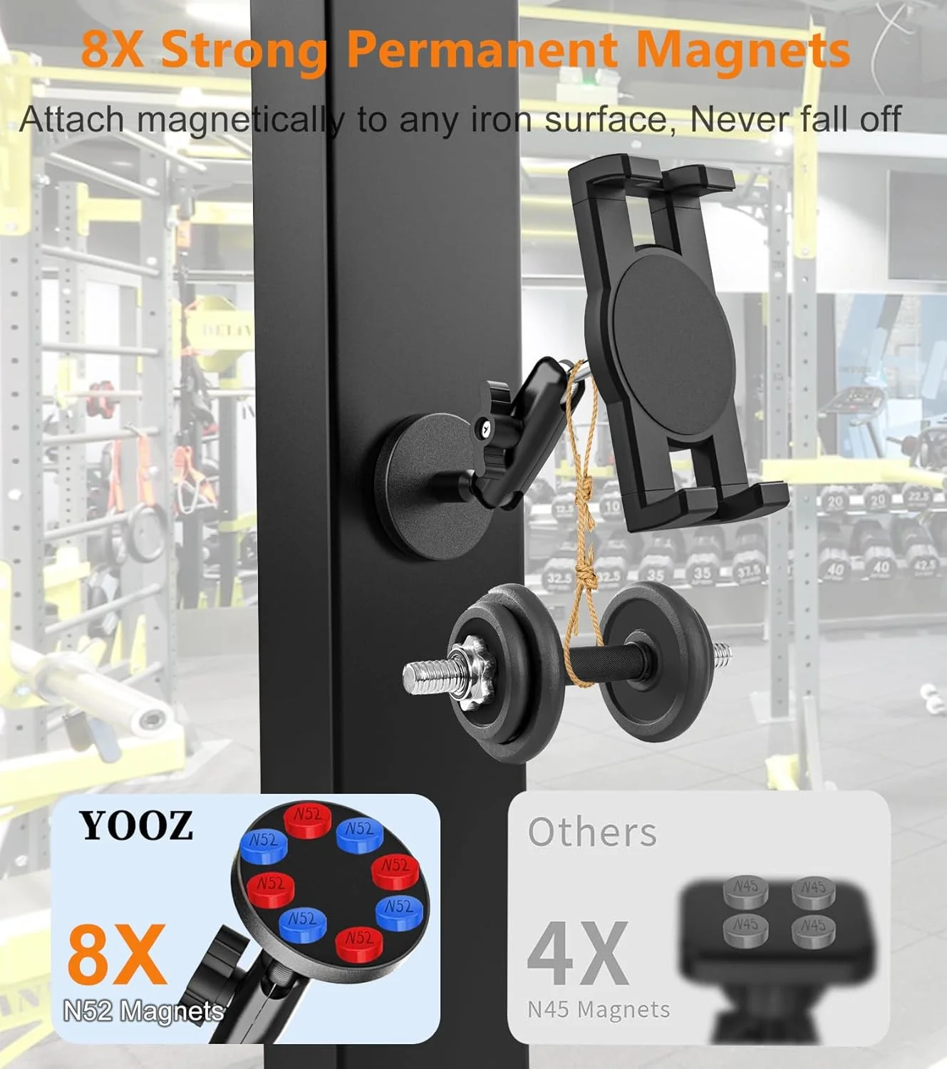 نگهدارنده تبلت مغناطیسی YOOZ برای یخچال [مگنت قدرتمند، منعطف و بادوام] پایه فلزی تخته وایت برد باشگاه ورزشی، پایه آیپد با پایه مغناطیسی برای تبلت و تلفن های 4 تا 13 اینچی، iPad Pro/Air/Mini، GalaxyTab، iPhone